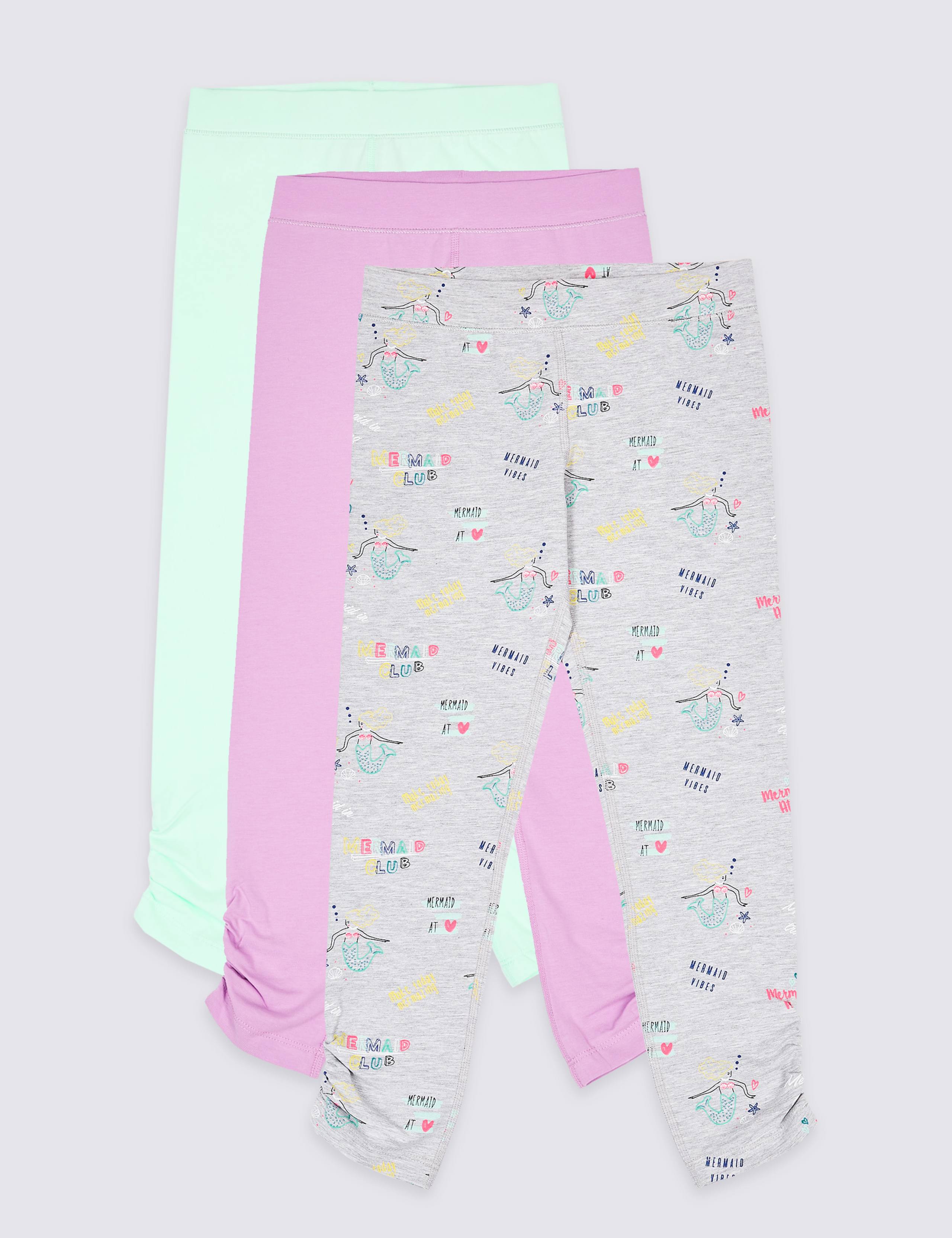 3 Pack Mermaid Leggings (3 - 16 Years) 1 of 7