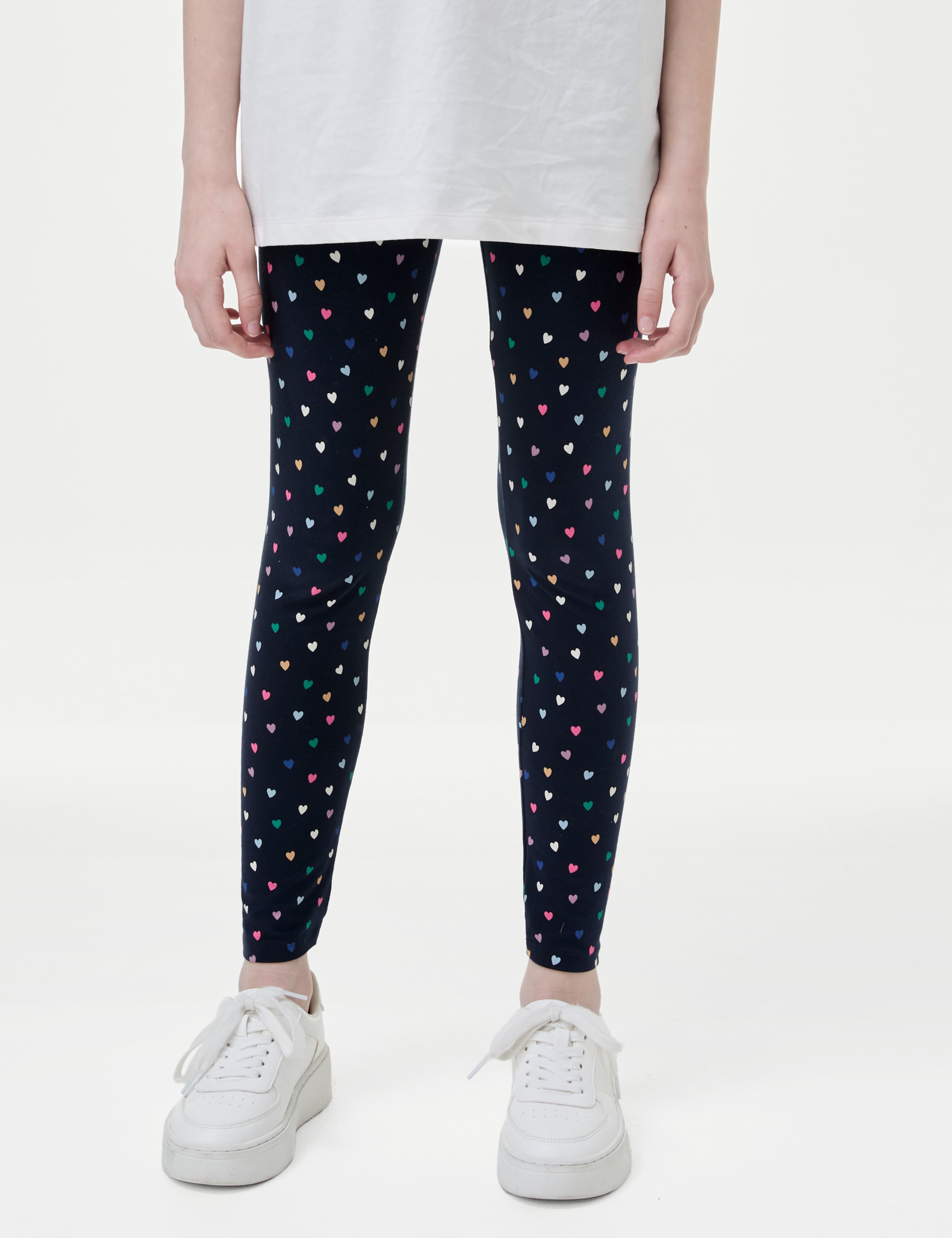 Cotton Rich Heart Print Leggings (6-16 Yrs) 5 of 6