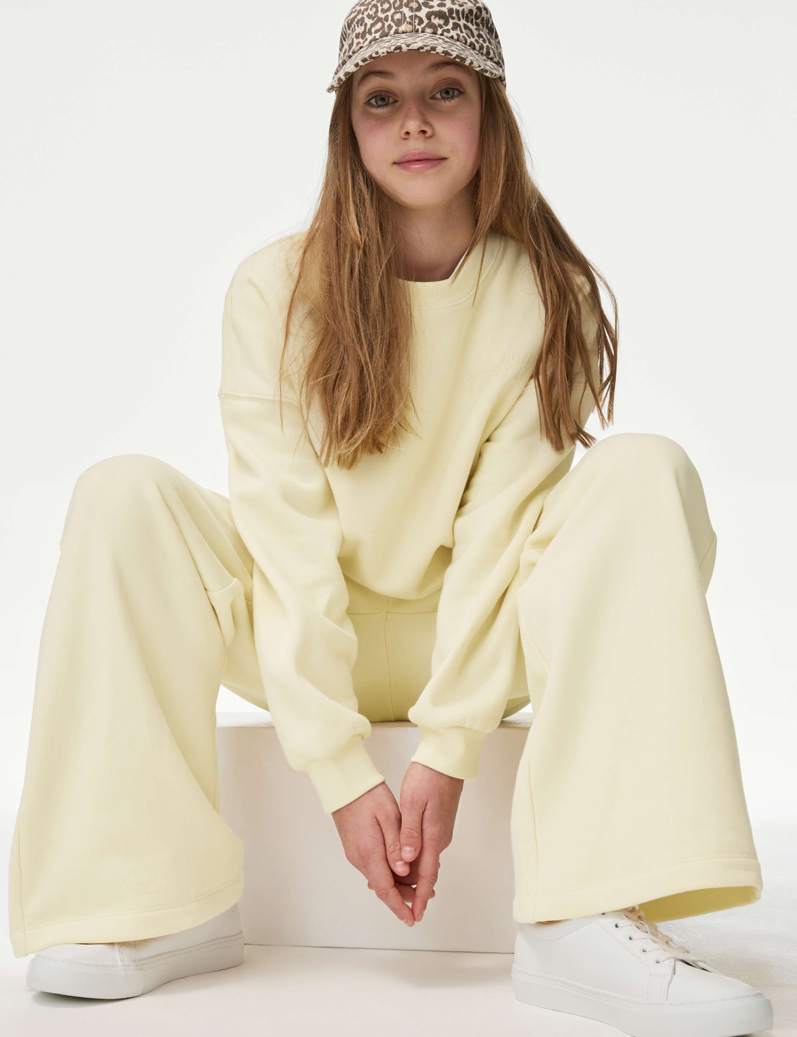 Wide Leg Cotton Rich Joggers (2-16 Yrs) 1 of 5