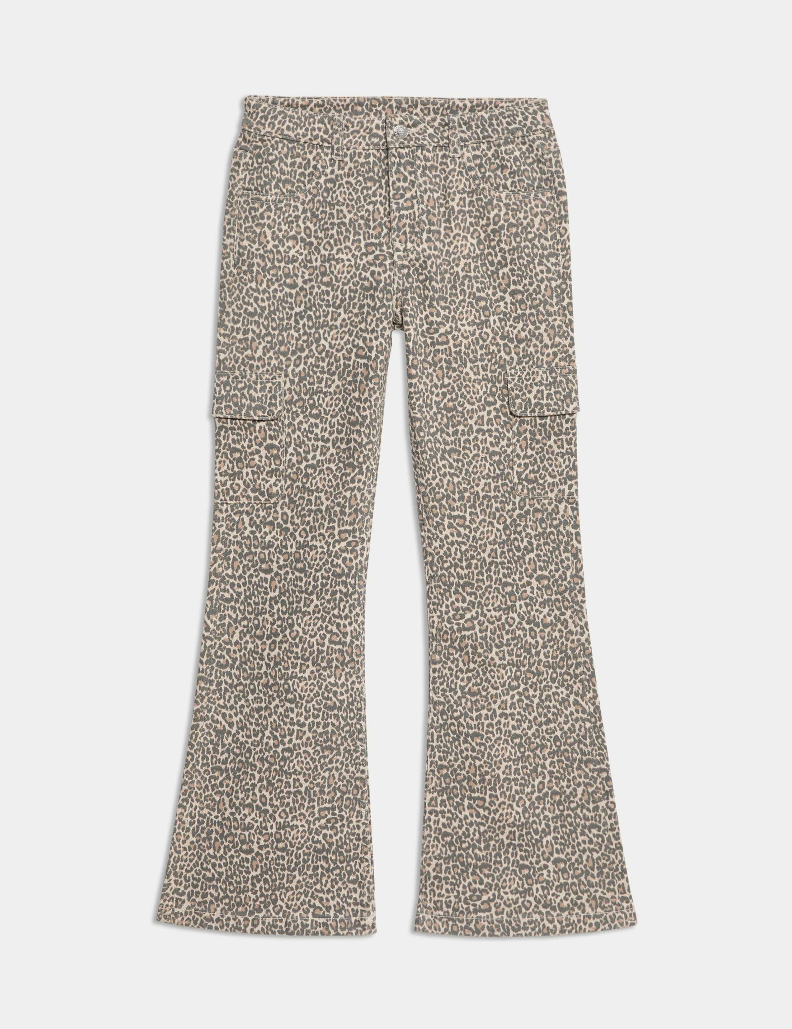 Regular Fit Denim Leopard Print Flared Jeans (2-16 Yrs) 2 of 2