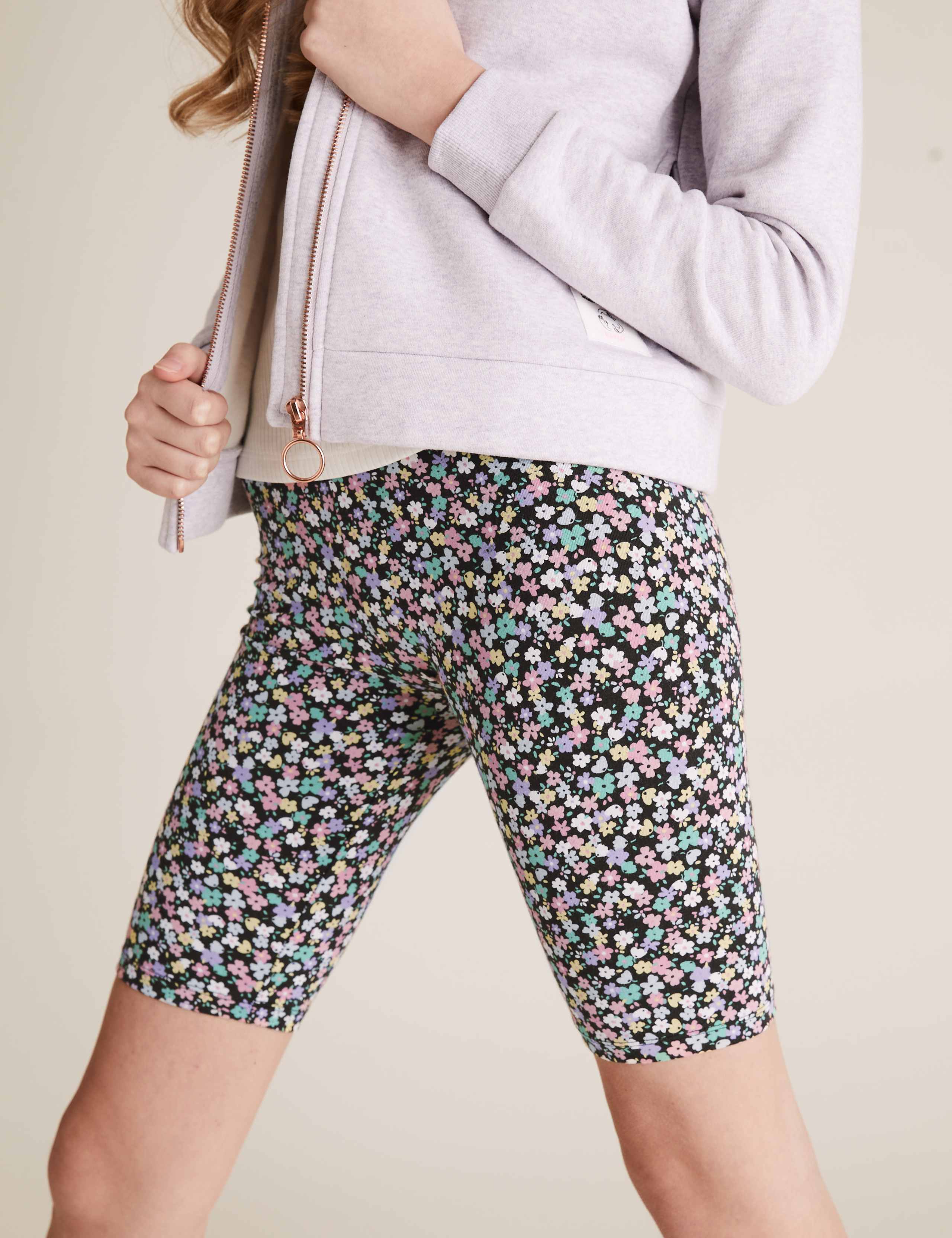 Organic Cotton Floral Print Cycling Shorts (6-16 Yrs) 4 of 4