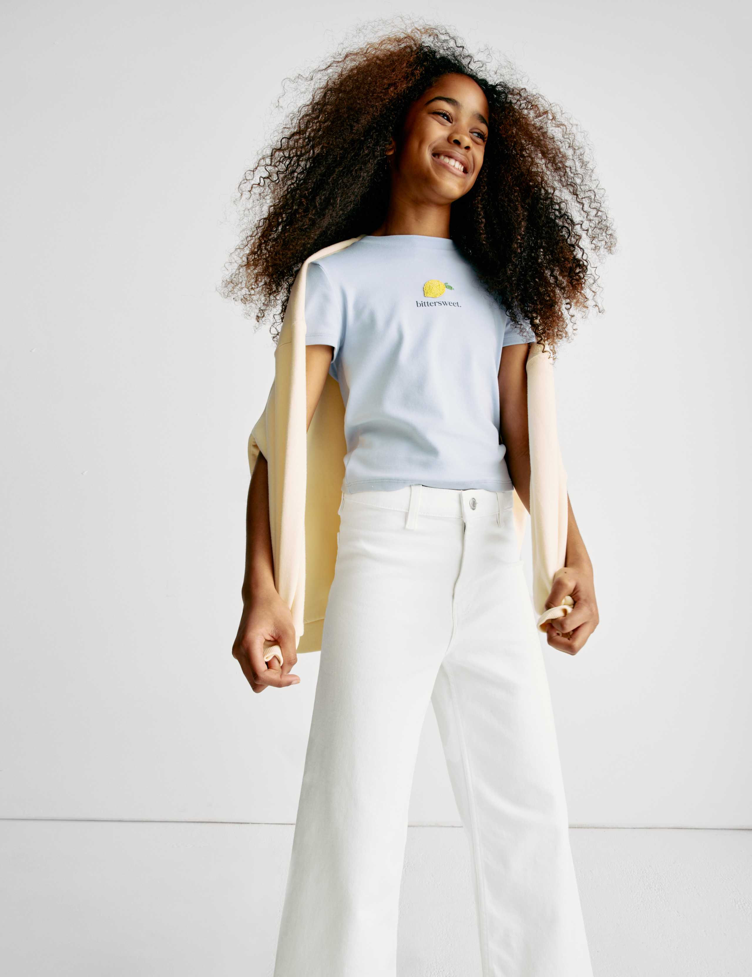 Wide Leg Cotton Rich Cropped Jeans (6-16 Yrs) 1 of 6