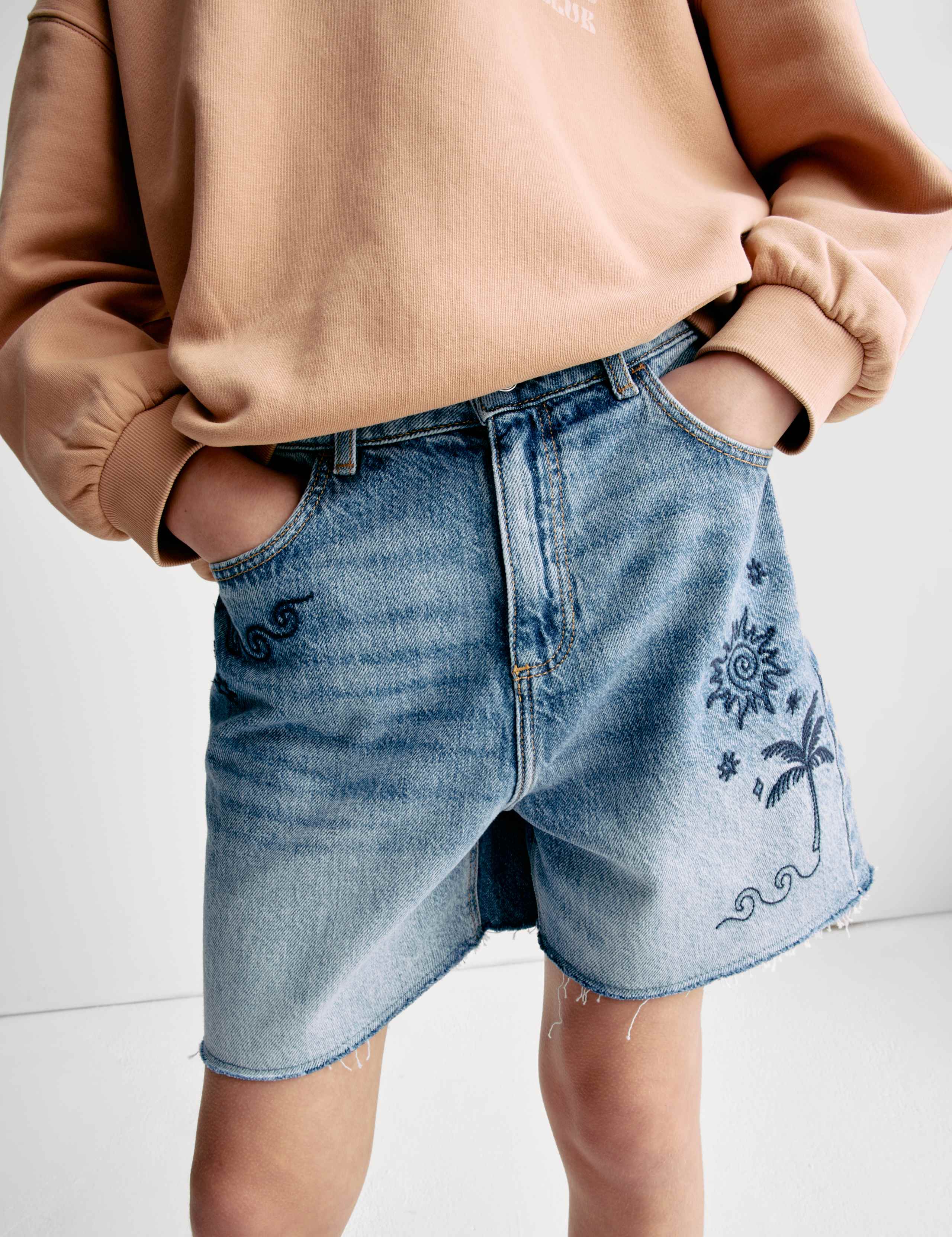 Palm Embroidered Denim Shorts (6-16 Yrs) 3 of 6