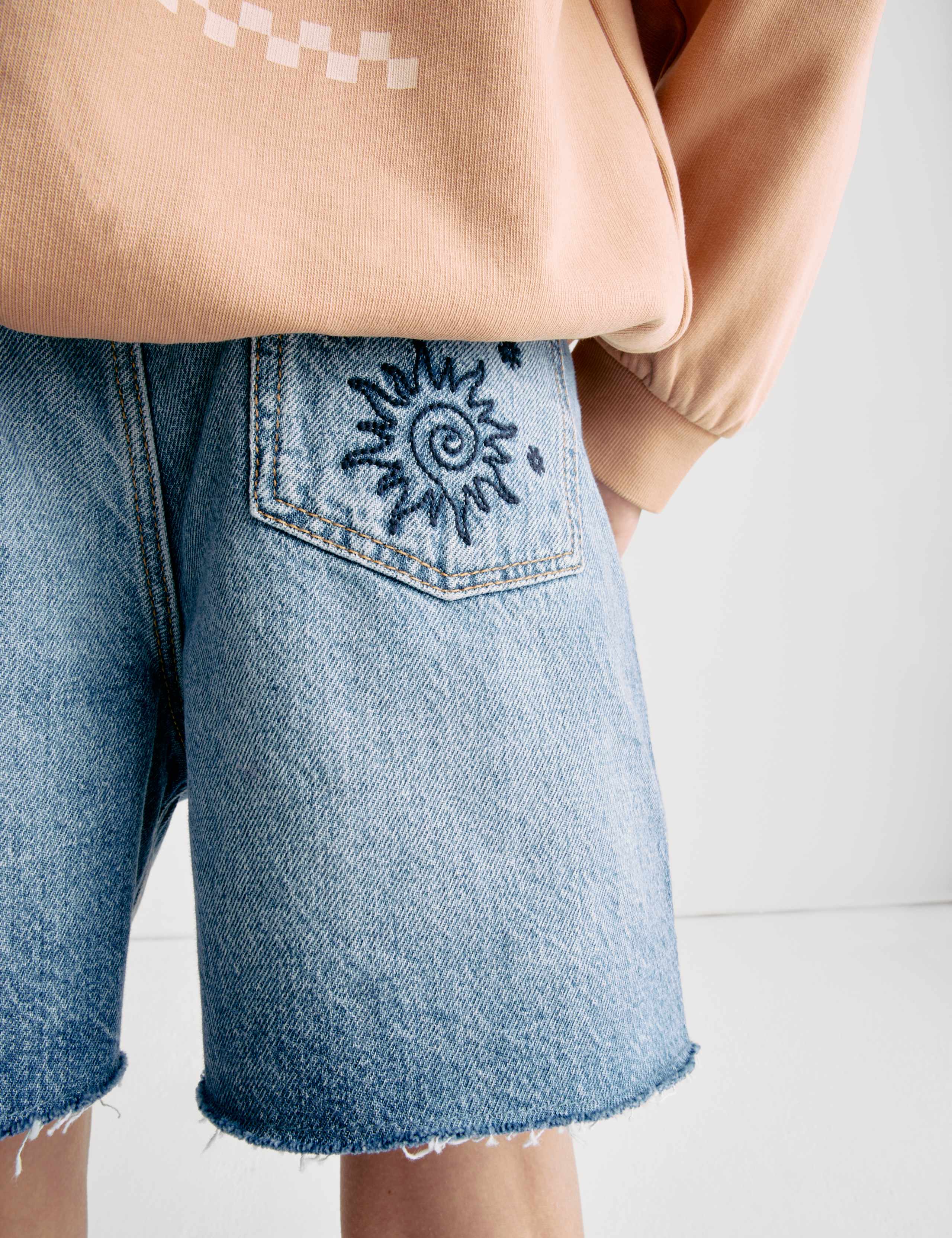 Palm Embroidered Denim Shorts (6-16 Yrs) 5 of 6
