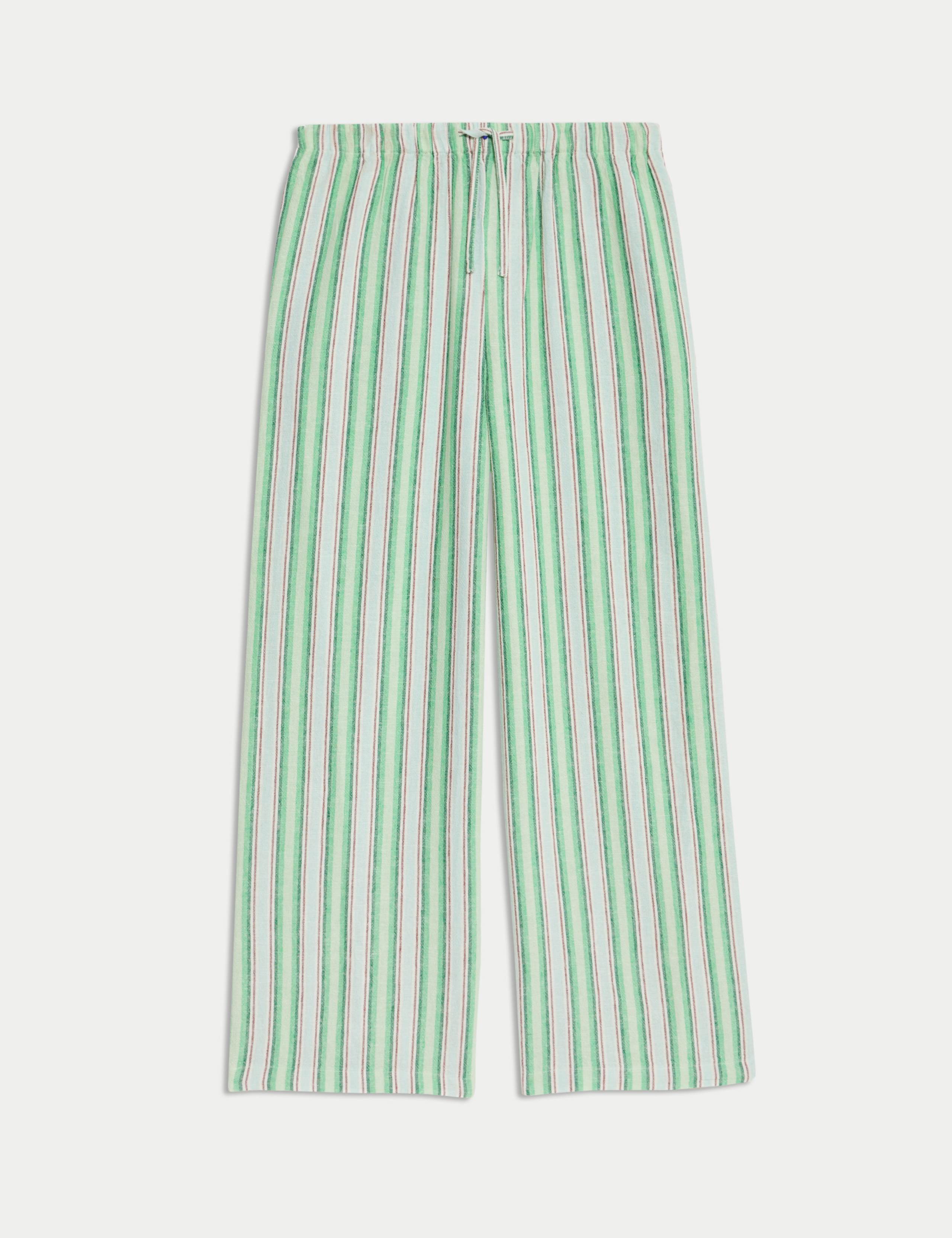 Wide Leg Linen Striped Trousers (6-16 Yrs) 2 of 7