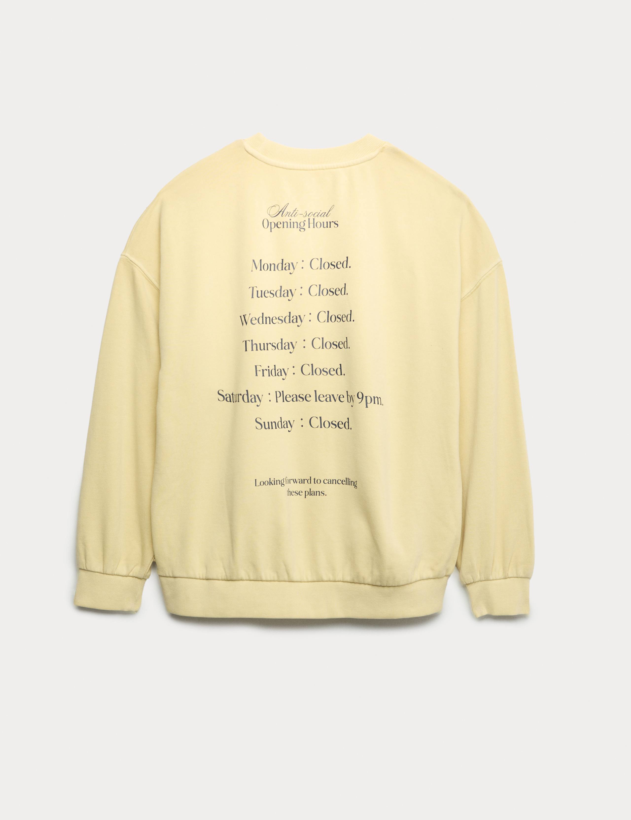 Cotton Rich Anti-Social Hours Sweatshirt (6-16 Yrs) 2 of 2