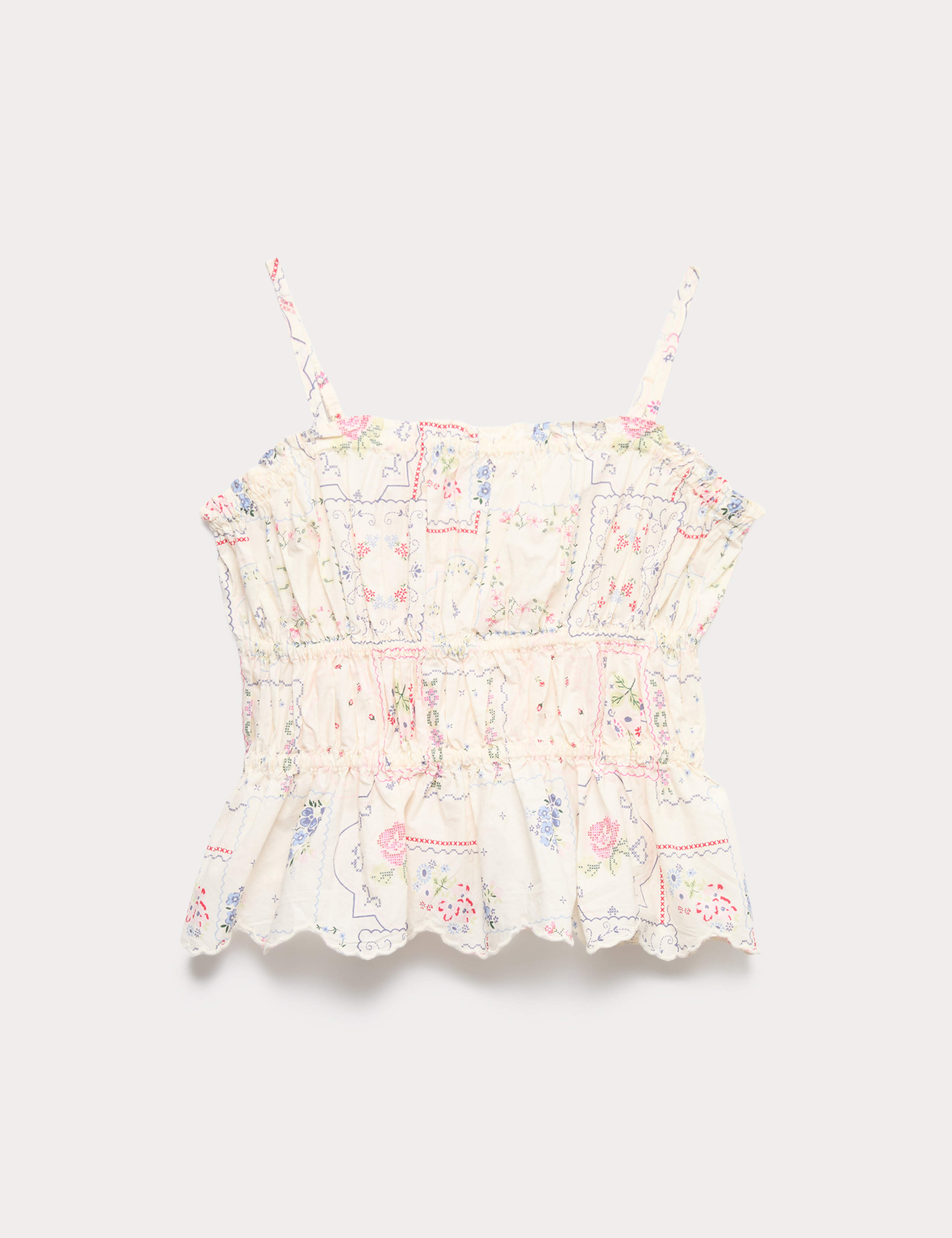 Cotton Rich Shirred Cami Vest Top (6-16 Yrs) 2 of 2