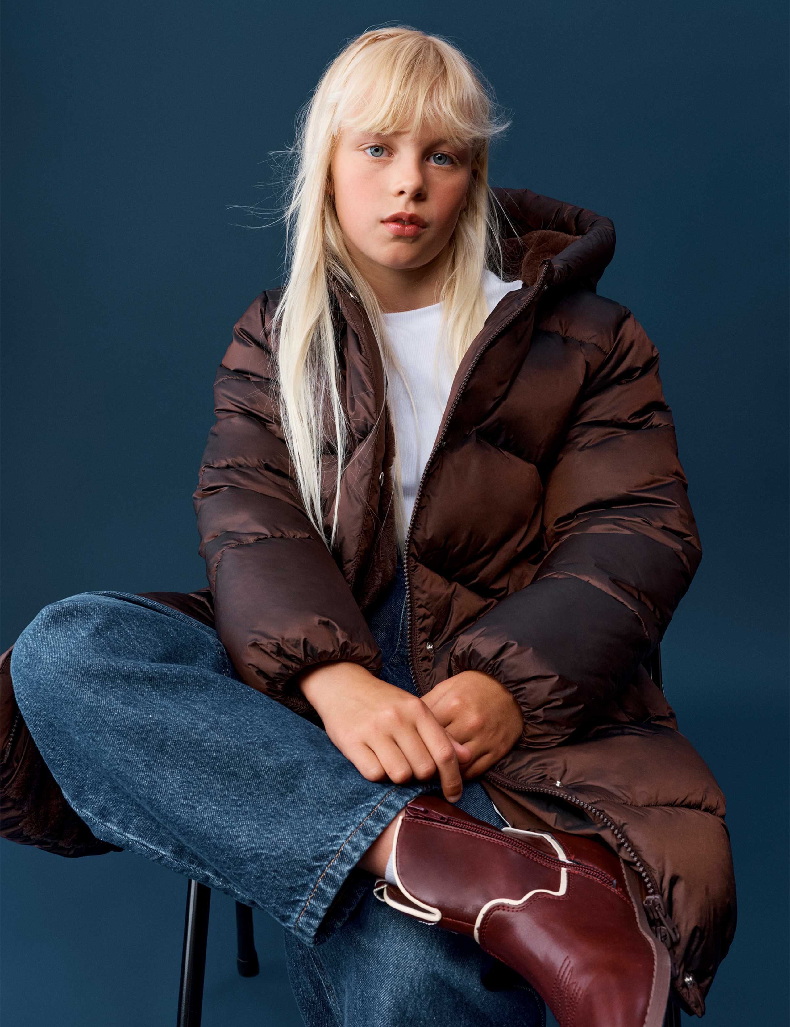 Metallic Long Line Padded Coat (6-16 Yrs) 3 of 5