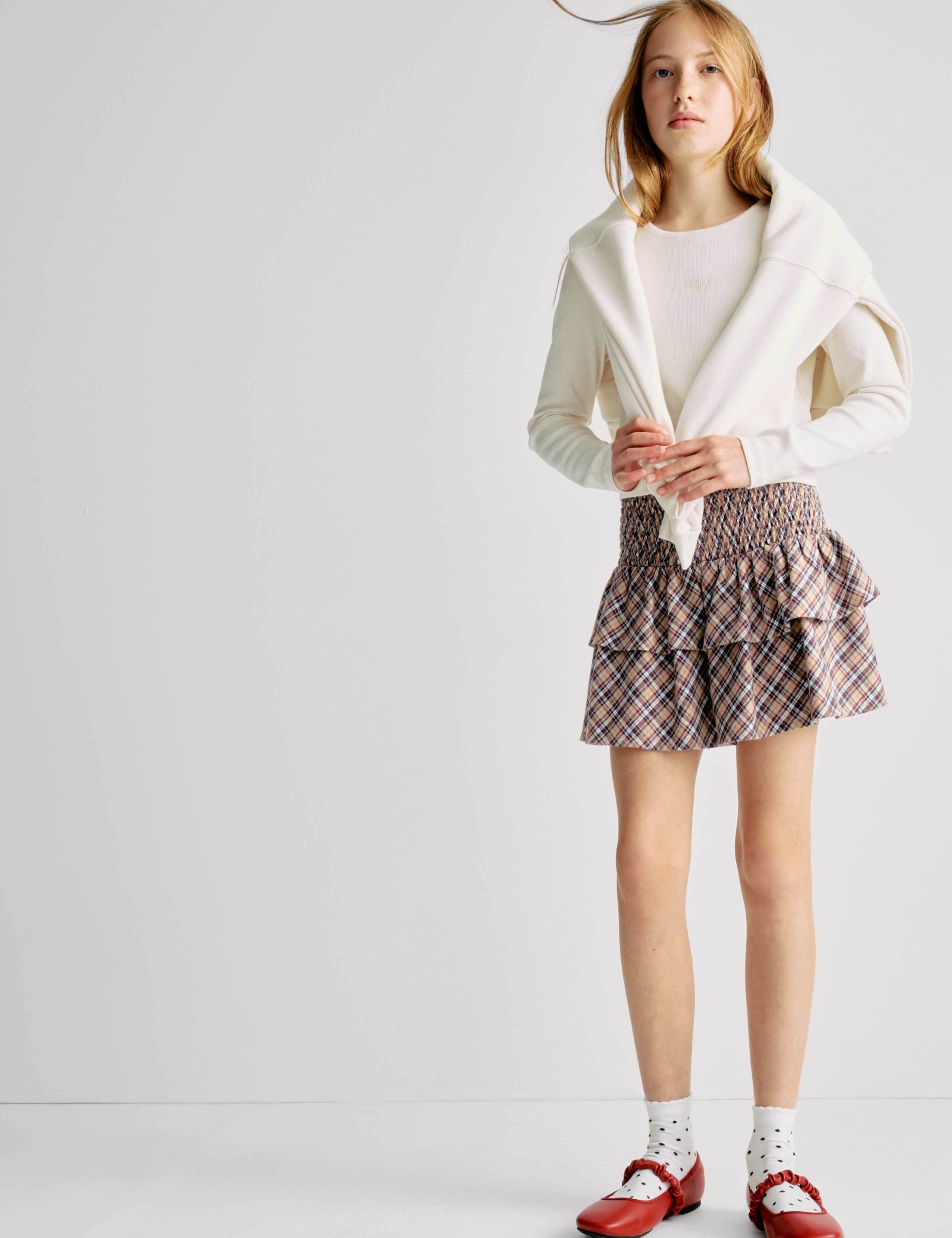 Pure Cotton Check Rara Skirt 5 of 6