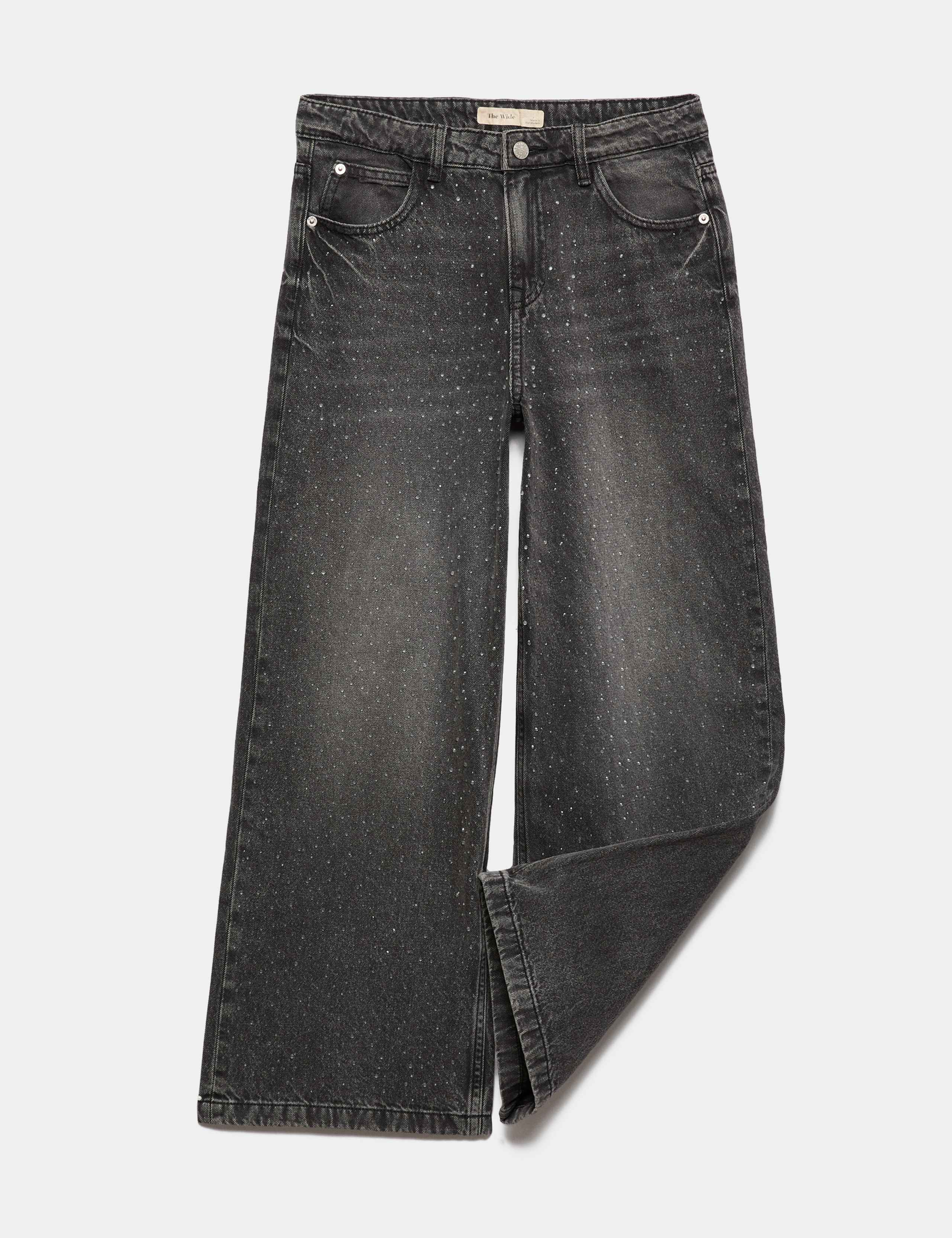 Diamanté Wide Leg Denim Jeans (6-16 Years) 1 of 1