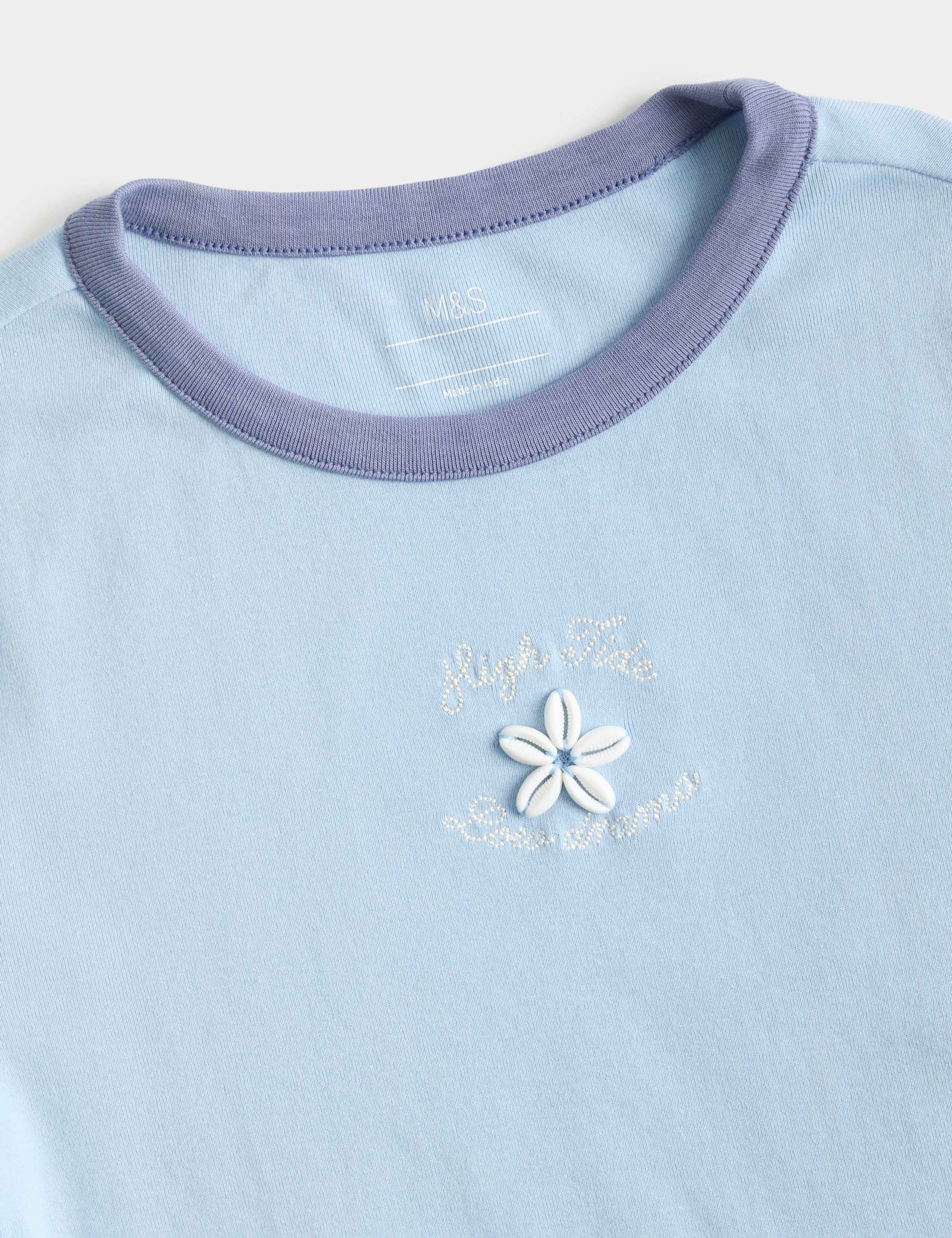 Cotton Rich Beaded Graphic T-Shirt (6-16 Yrs) 2 of 2