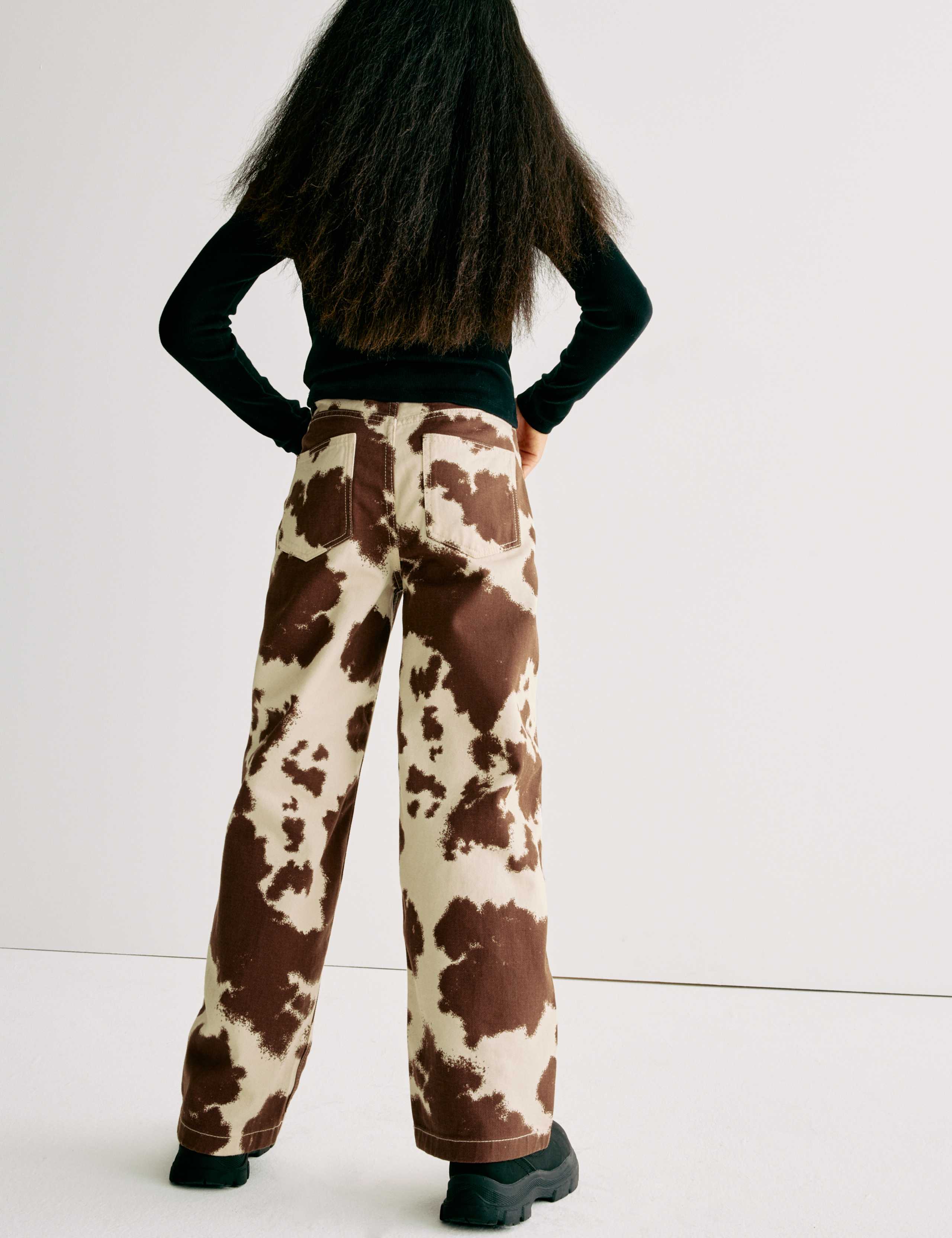 Pure Cotton Wide Leg Animal Print Jeans (6-16 Yrs) 4 of 5