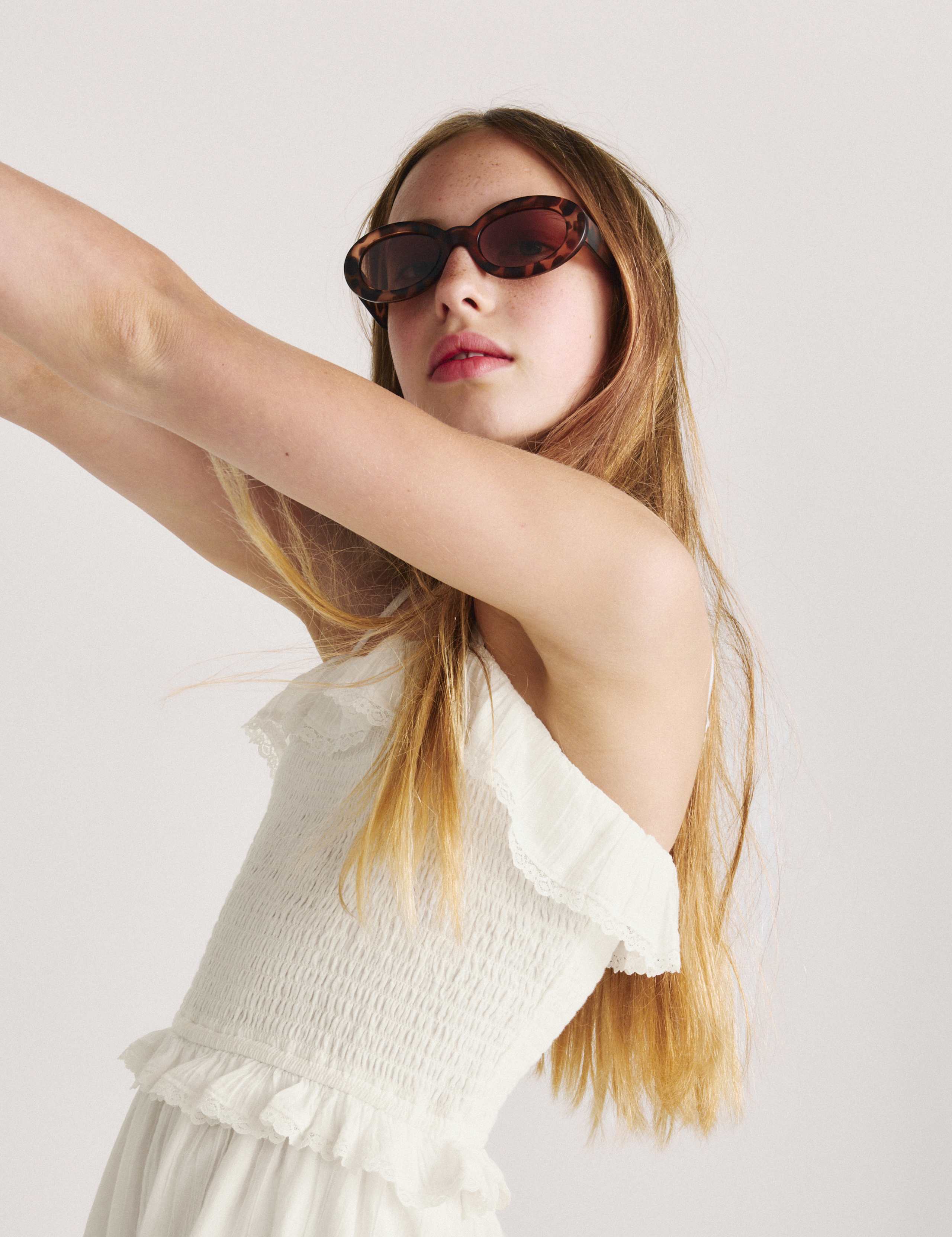 Pure Cotton Frilled Shirred Playsuit (6-16 Yrs) 3 of 6