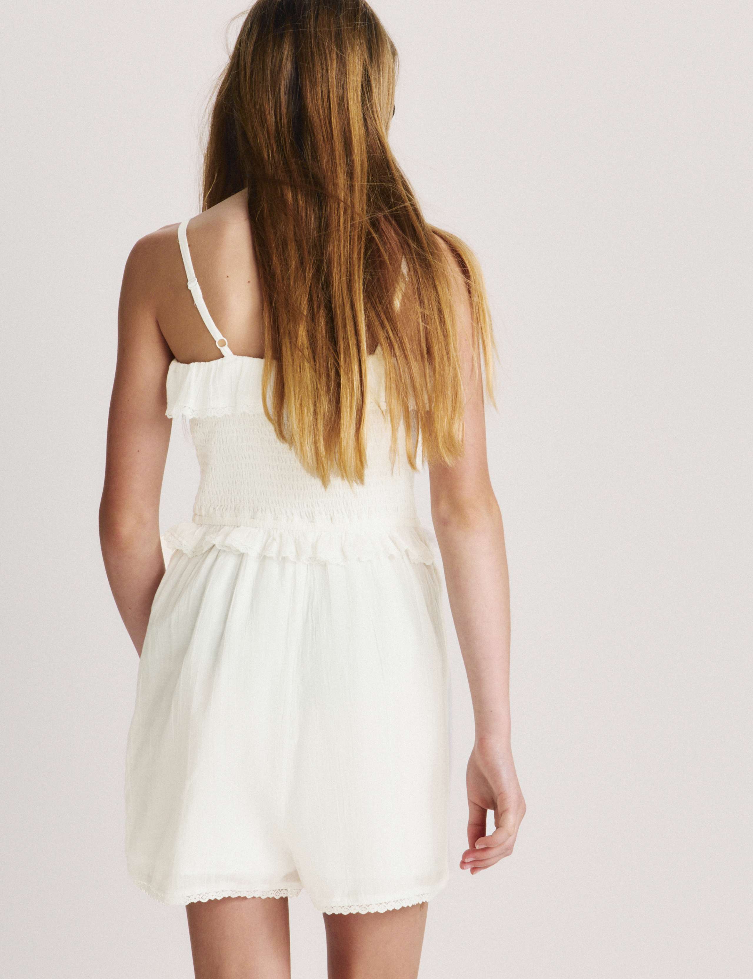 Pure Cotton Frilled Shirred Playsuit (6-16 Yrs) 4 of 6