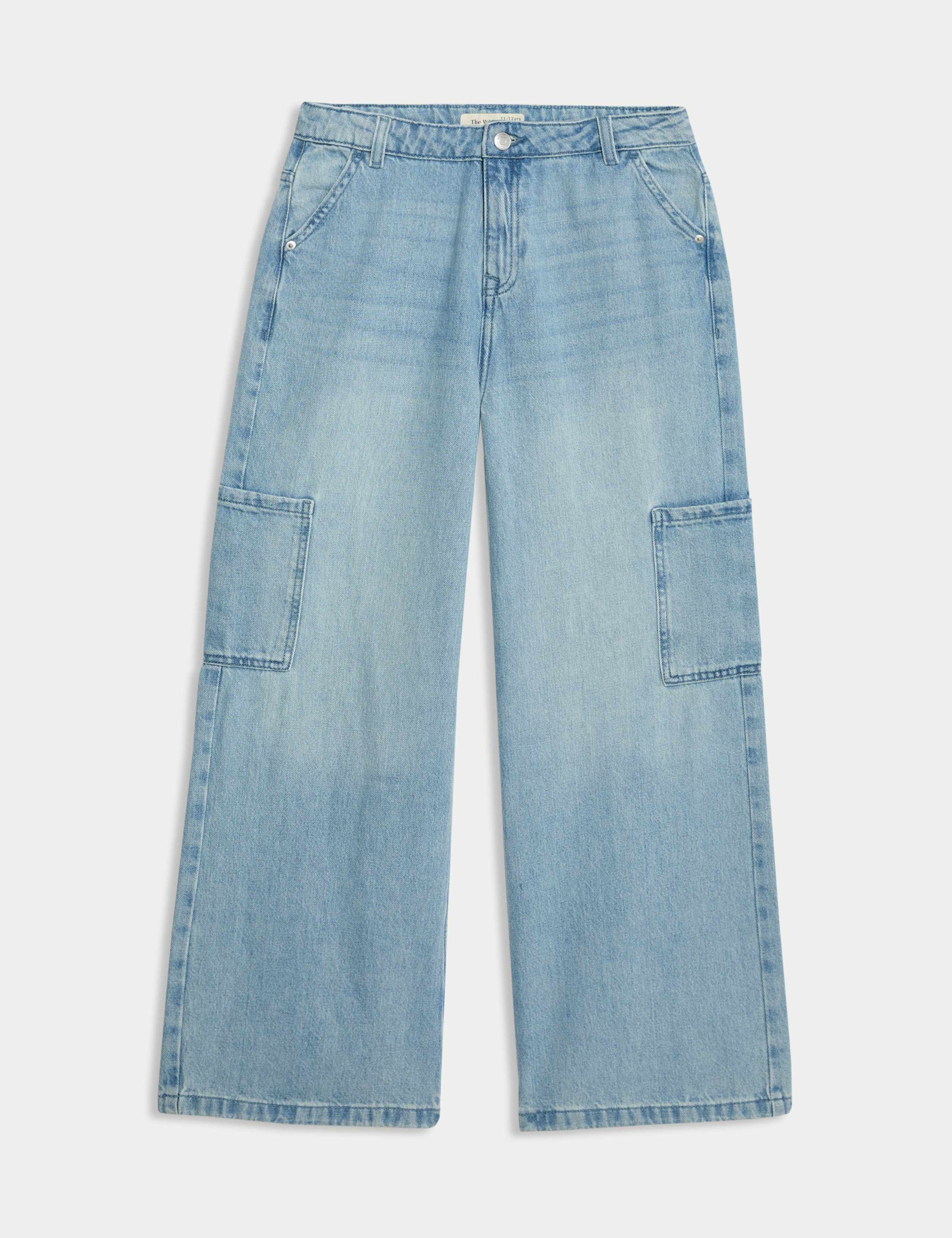 Denim Wide Leg Cargo Jeans (6-16 Yrs) 1 of 1