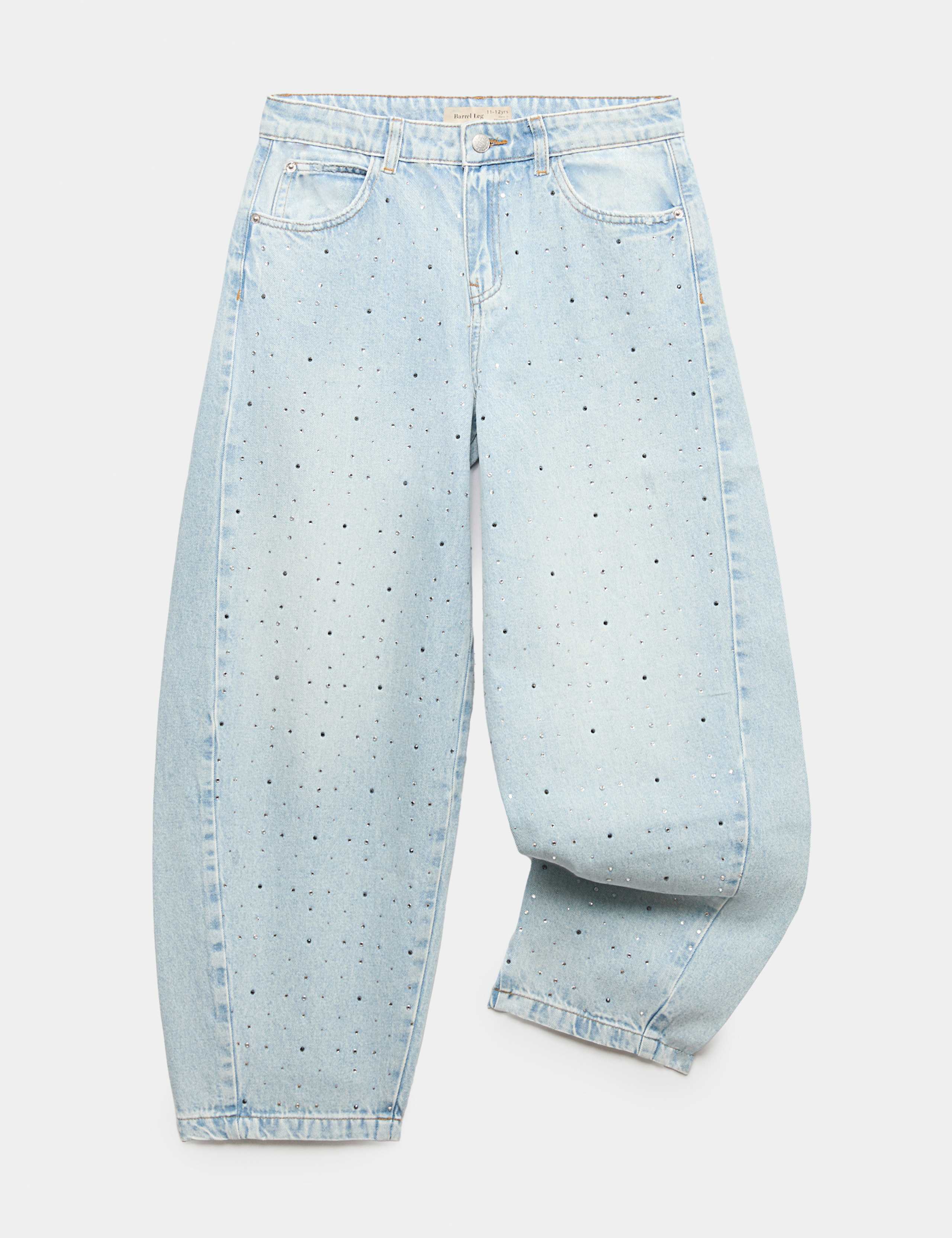Denim Diamante Baggy Barrel Jeans (6-16 Yrs) 1 of 1