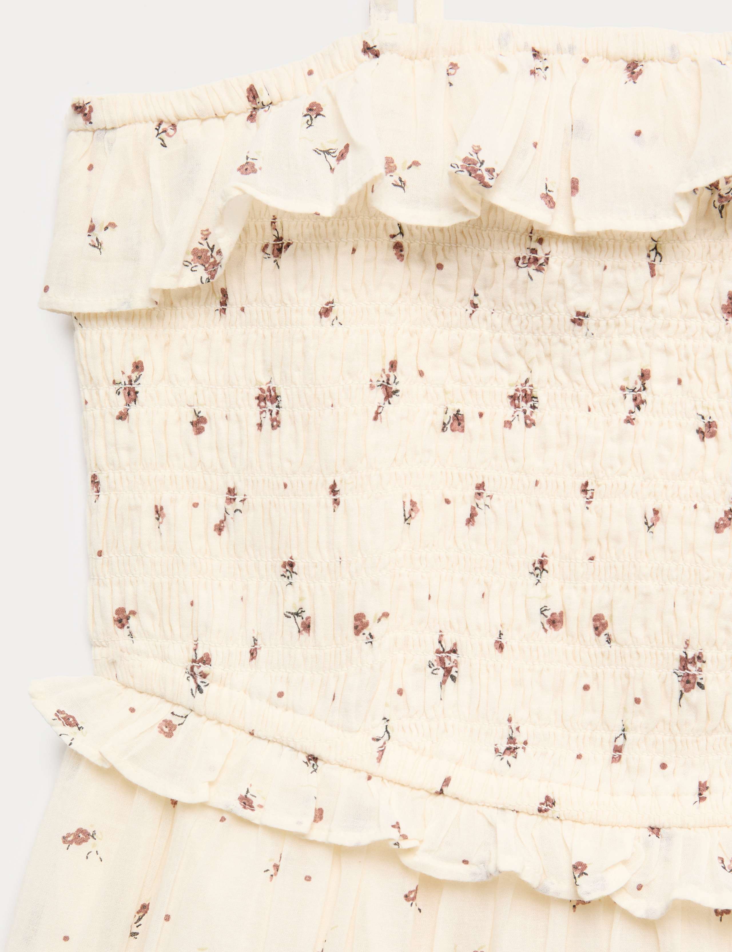 Pure Cotton Ditsy Shirred Mini Dress (6-16 Yrs) 2 of 2