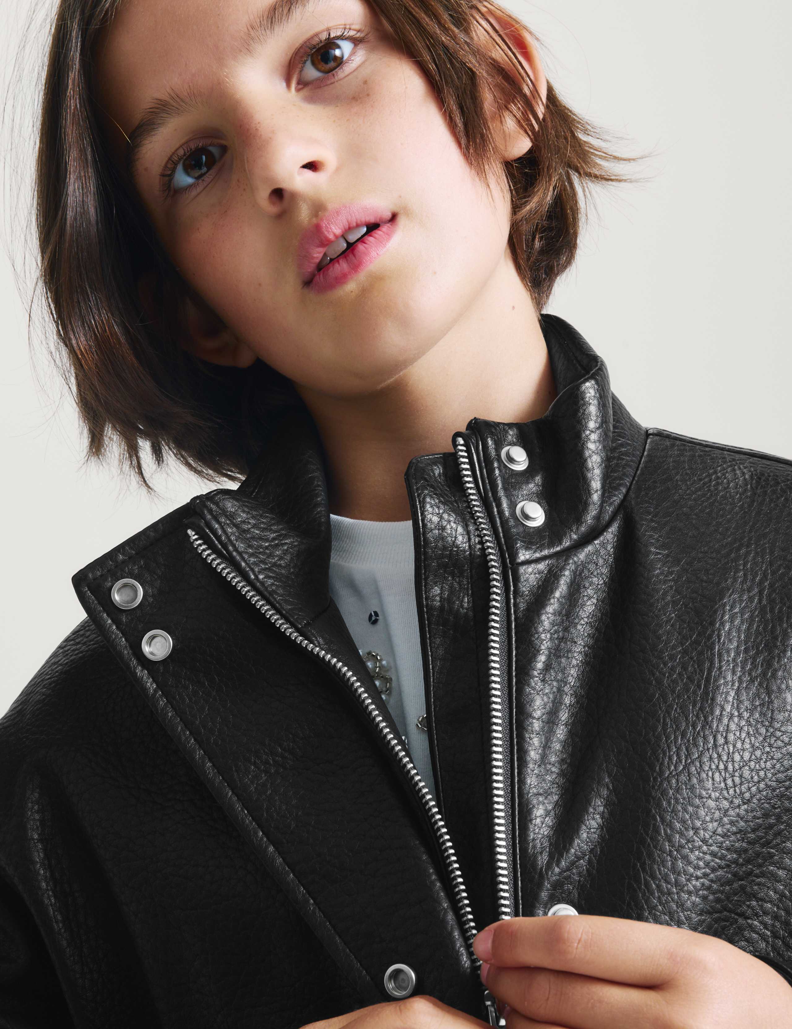 Funnel Neck Padded PU Jacket 3 of 8