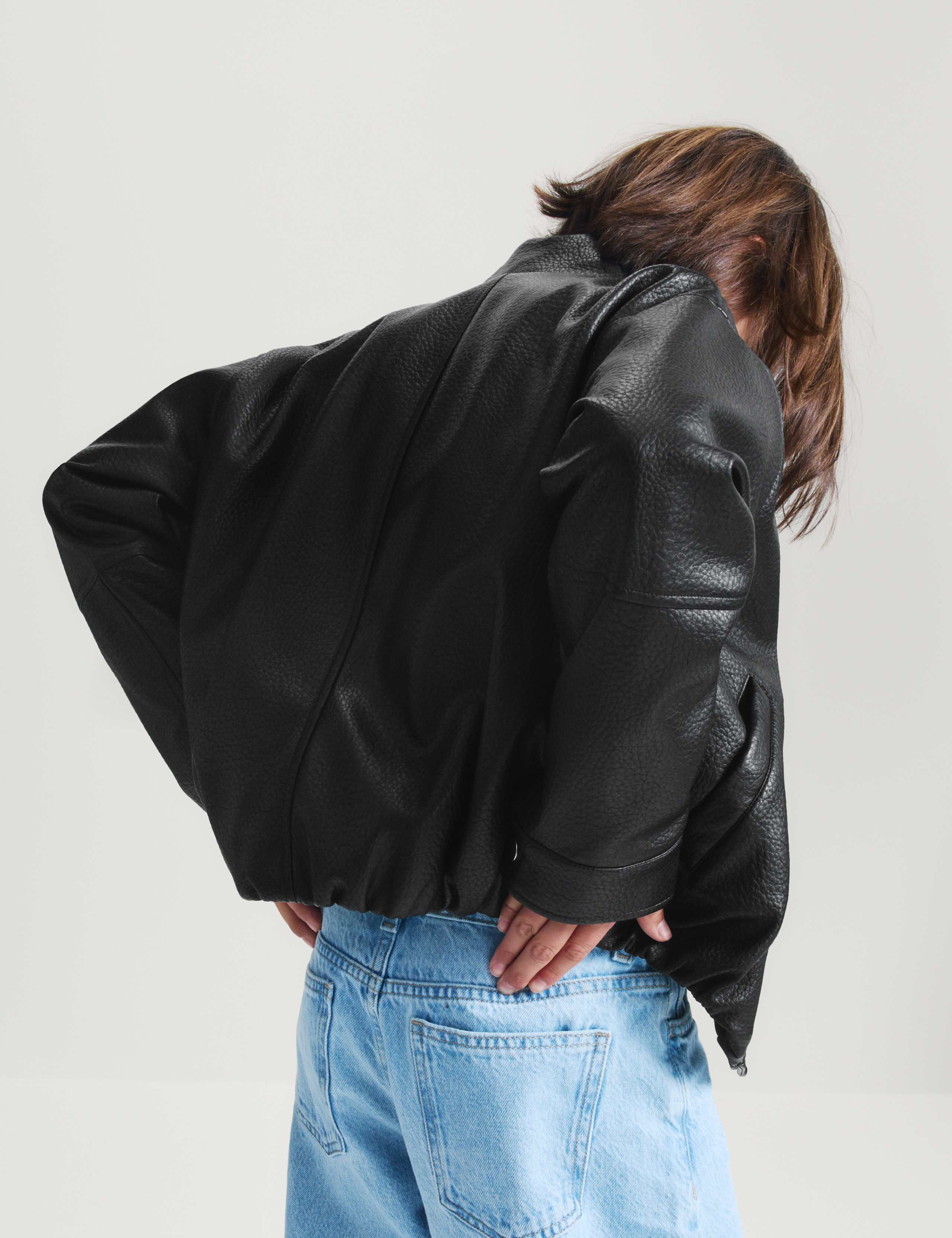 Funnel Neck Padded PU Jacket 5 of 8
