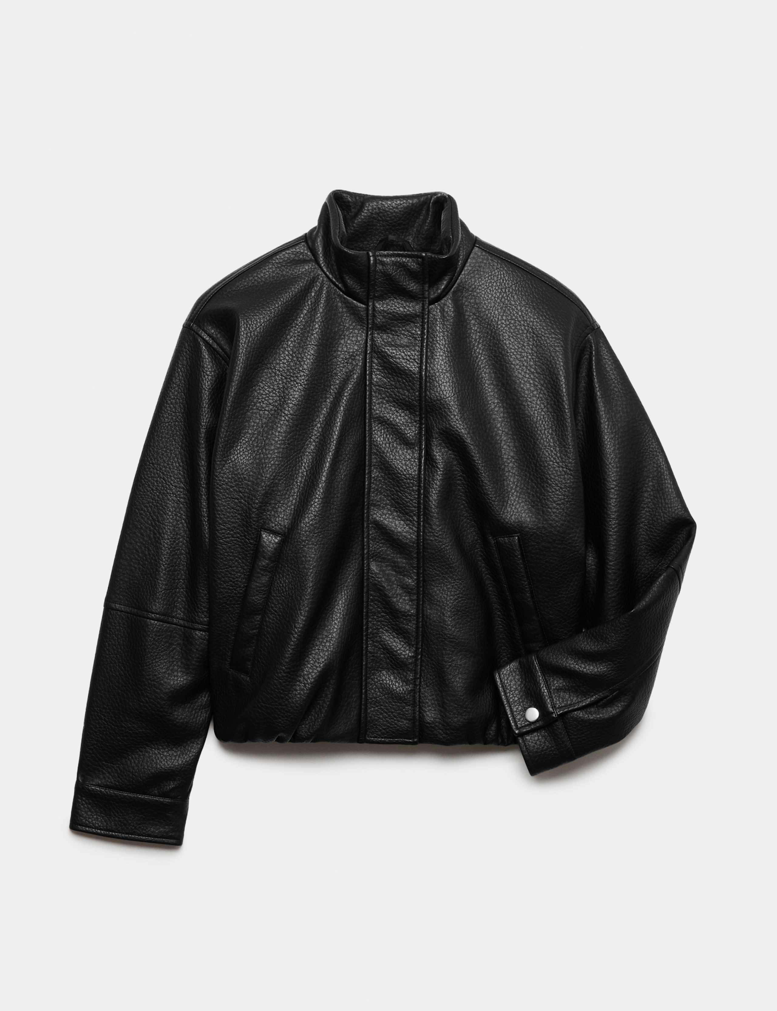 Funnel Neck Padded PU Jacket 1 of 3