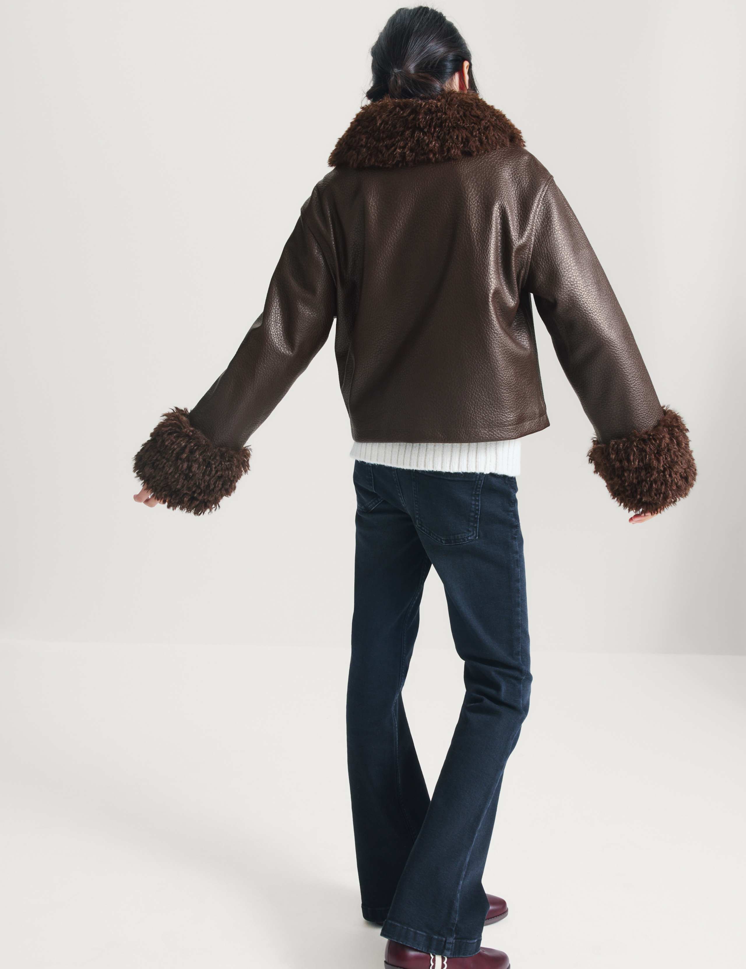 Padded Faux Fur Trim Jacket 4 of 7