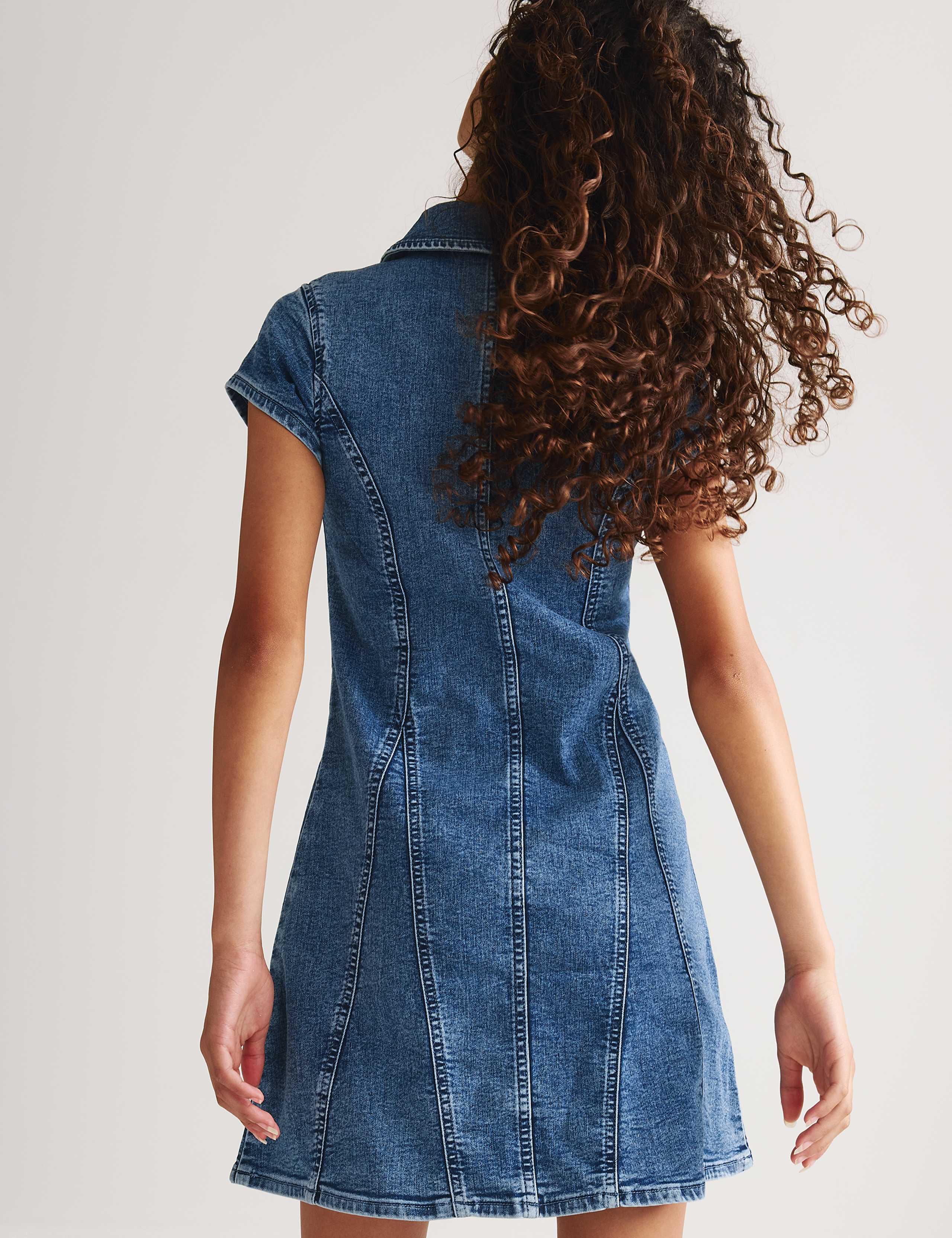 Denim Button Through Dress (6-16 Yrs) 4 of 6