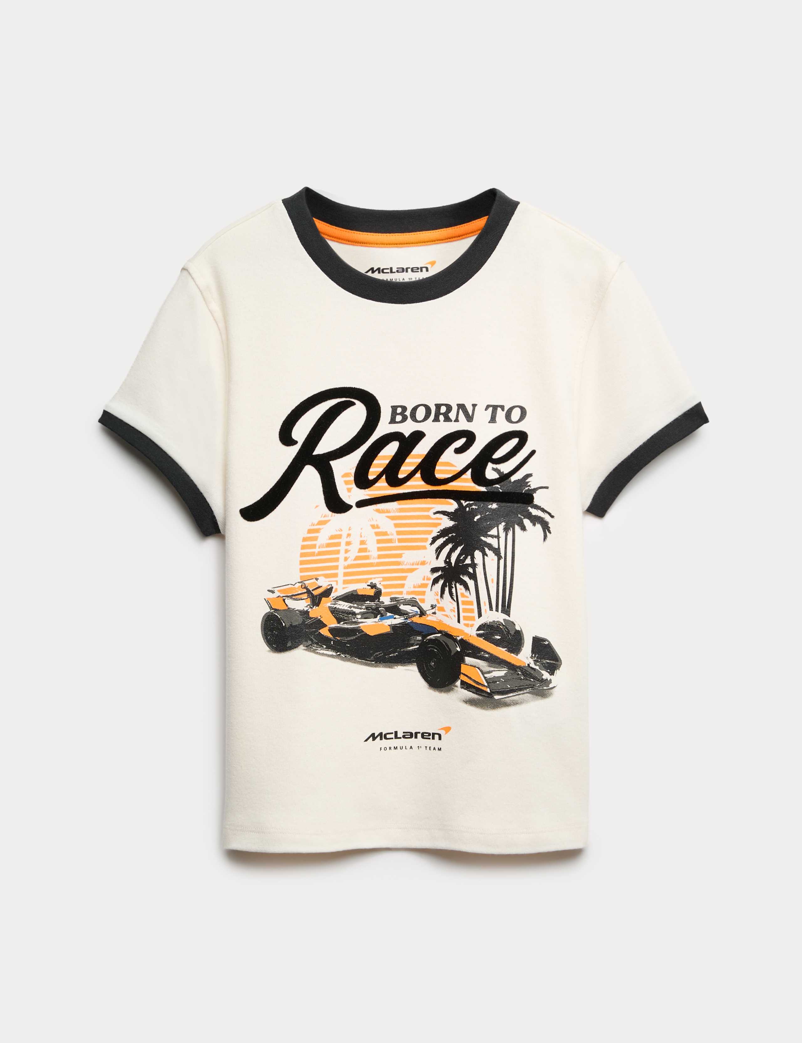 Cotton Rich McLaren™ Graphic Fitted Crop T-Shirt (6-16 Yrs) 1 of 2