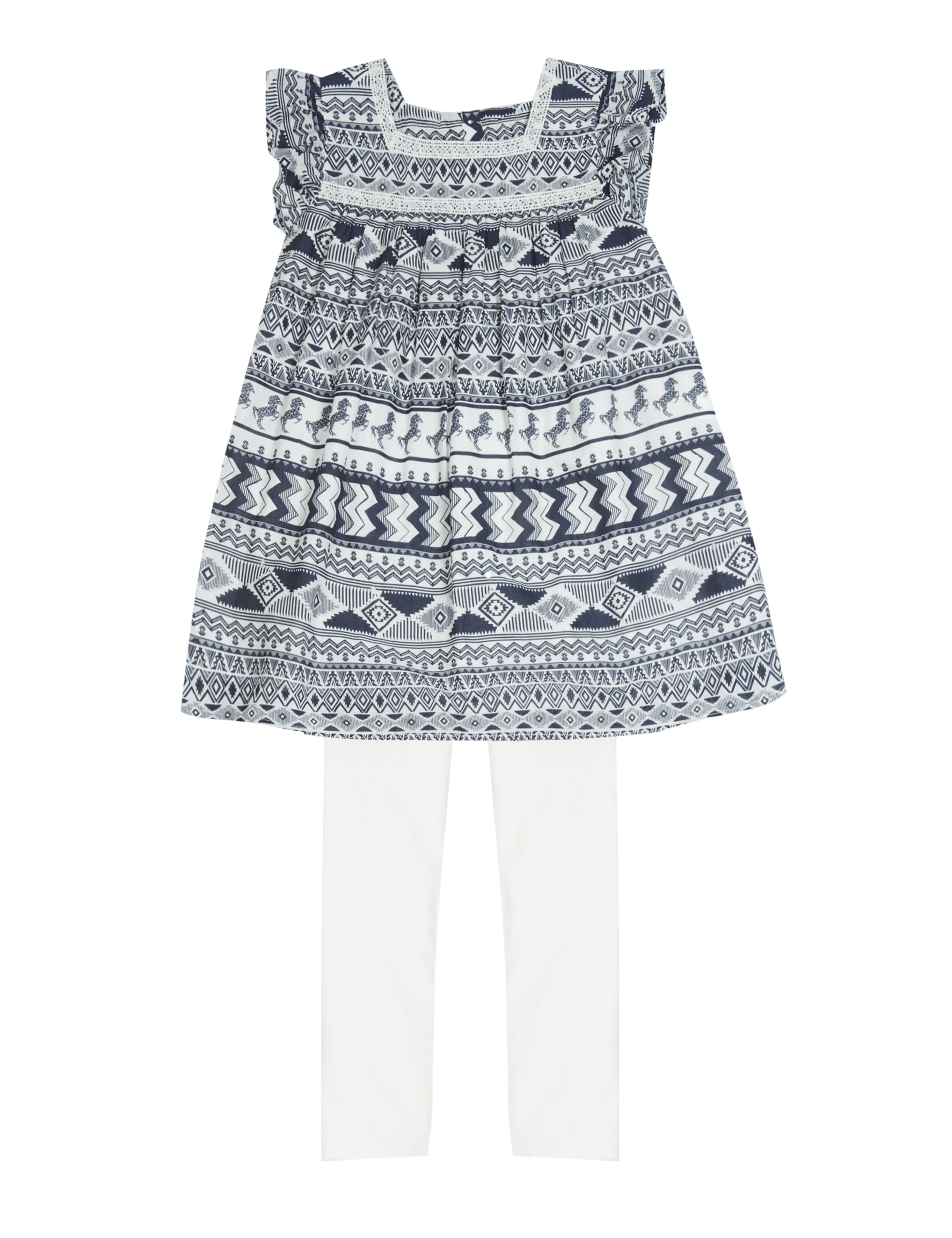 2 Piece Aztec Print Top & Leggings Outfit (5-14 Years) 2 of 3