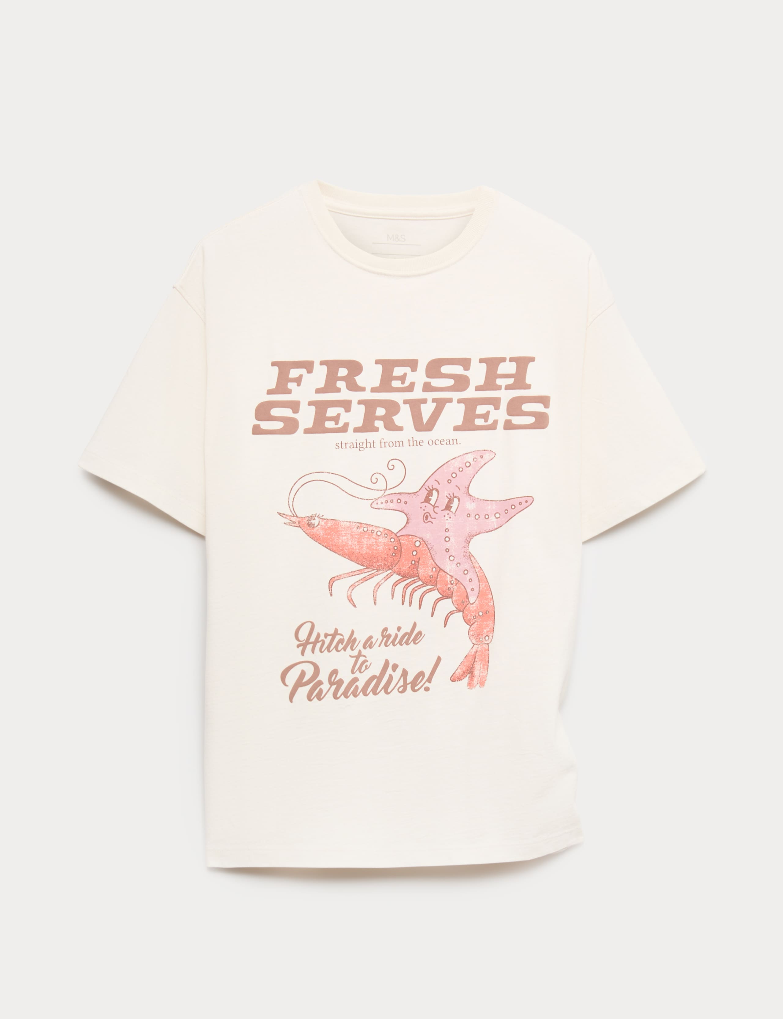 Pure Cotton Starfish Graphic T-Shirt (6-16 Yrs) 1 of 1