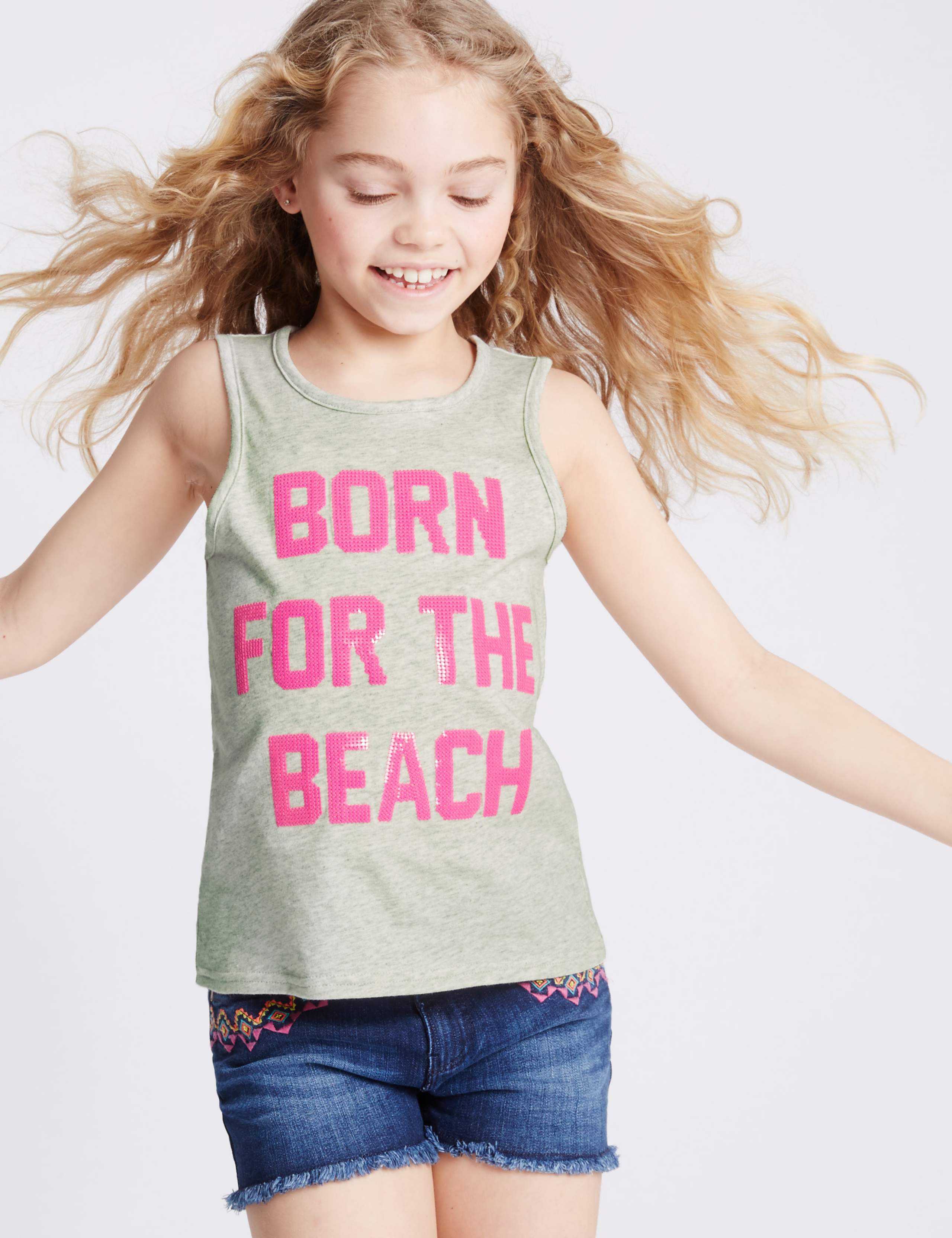 Pure Cotton Vest Top (3-14 Years) 1 of 5