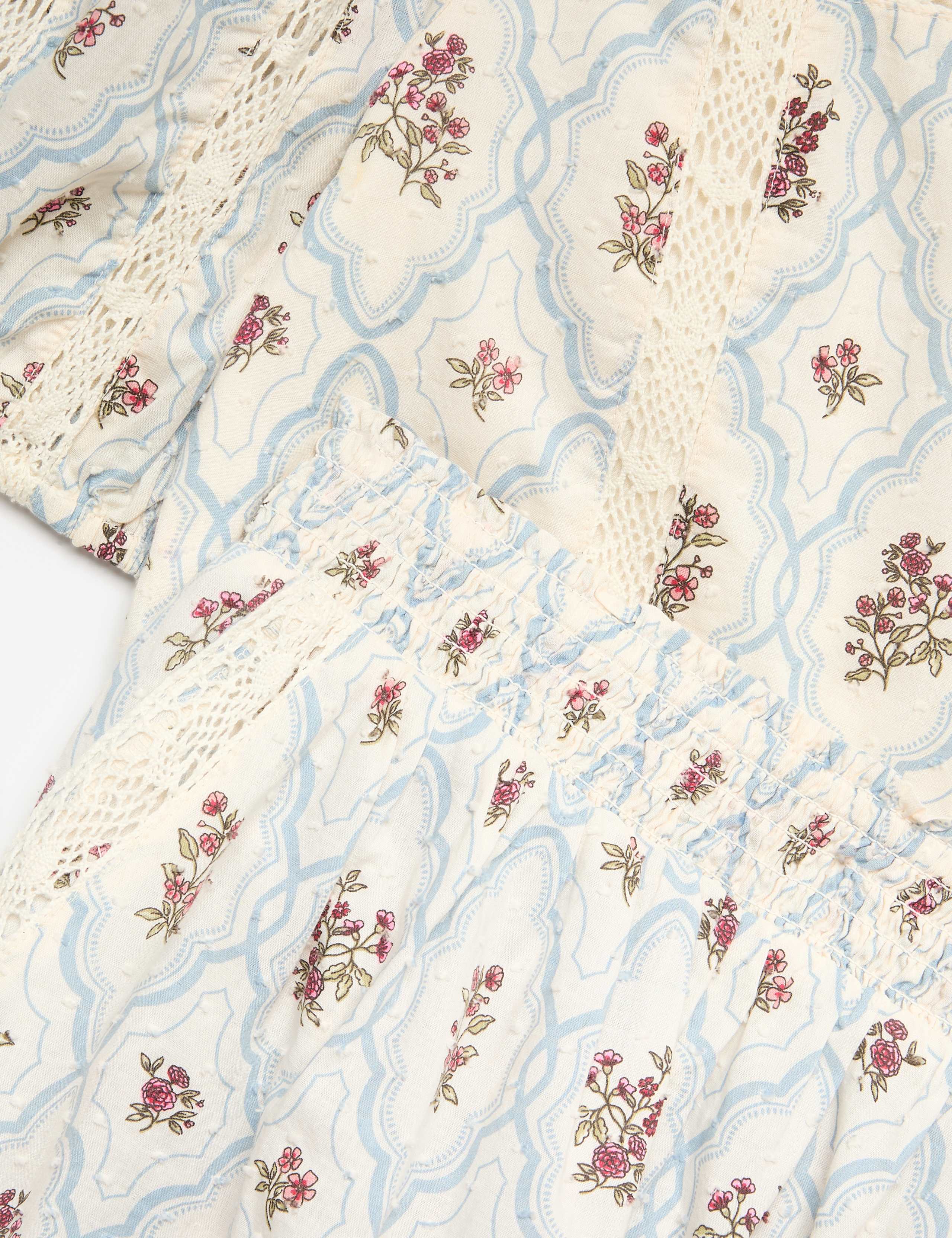 2 Piece Pure Cotton Floral Lace Trim Outfit (6-16 Years) 2 of 2