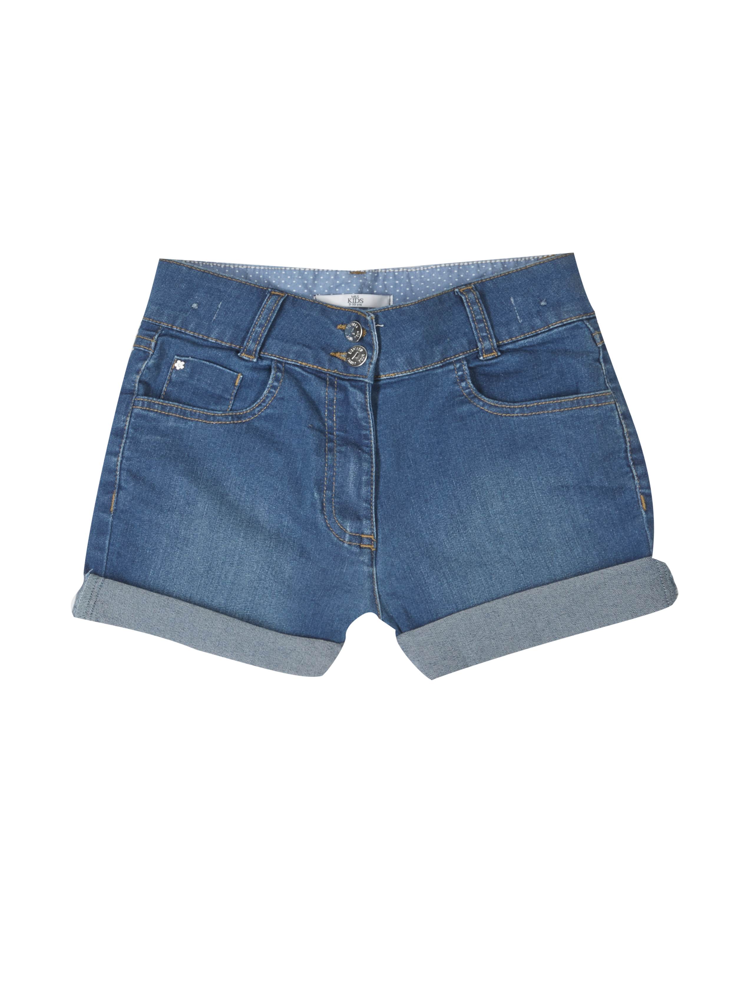 Cotton Rich High Waisted Denim Shorts (5-14 Years) 2 of 3