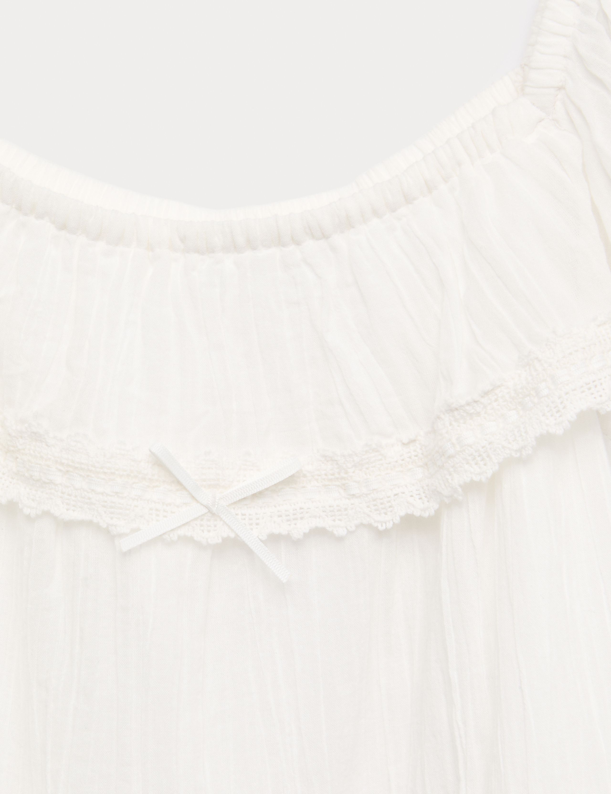 Pure Cotton Frill Top (6-16 Yrs) 2 of 2