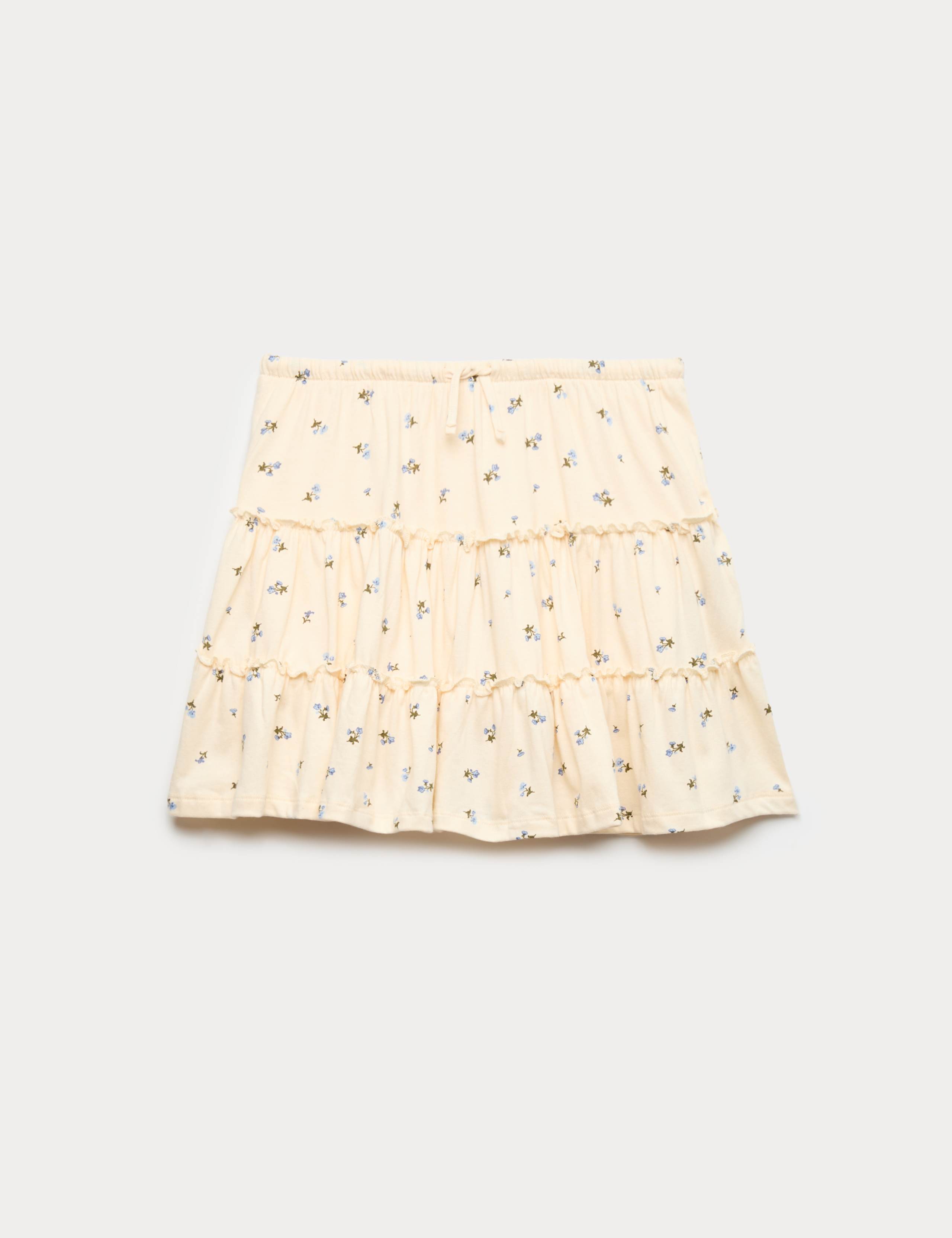 Pure Cotton Floral Tiered Skirt (6-16 Yrs) 1 of 1