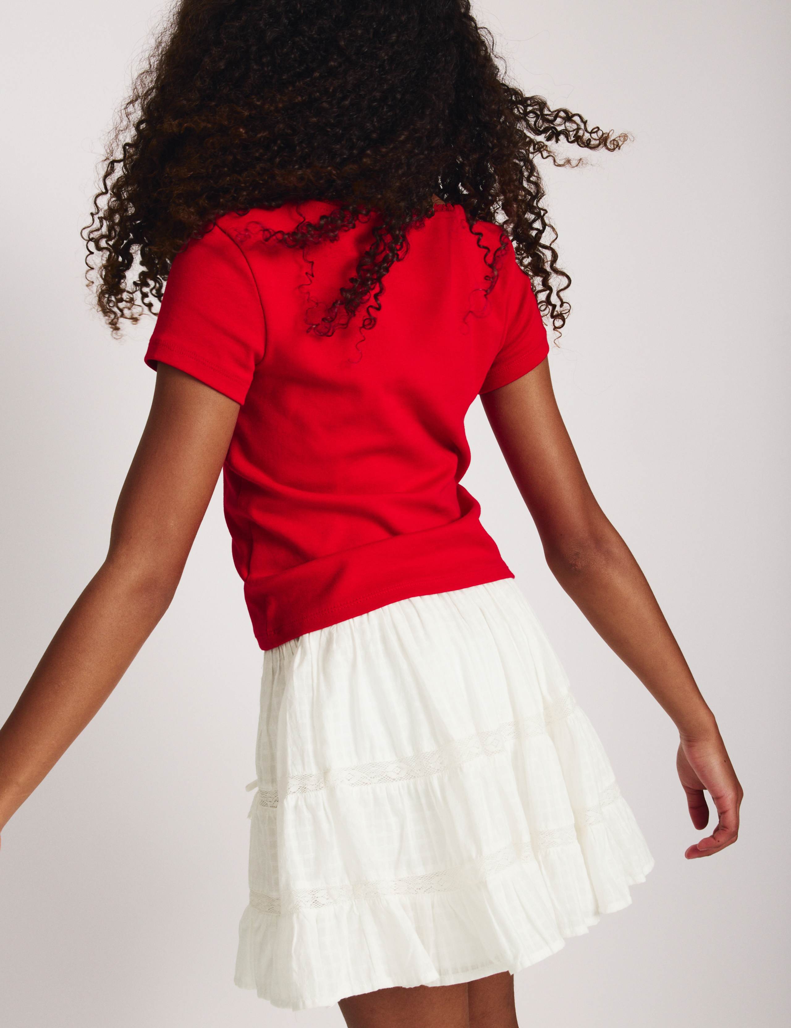 Pure Cotton Lace Up Elasticated Waist Skirt (6-16 Yrs) 4 of 7