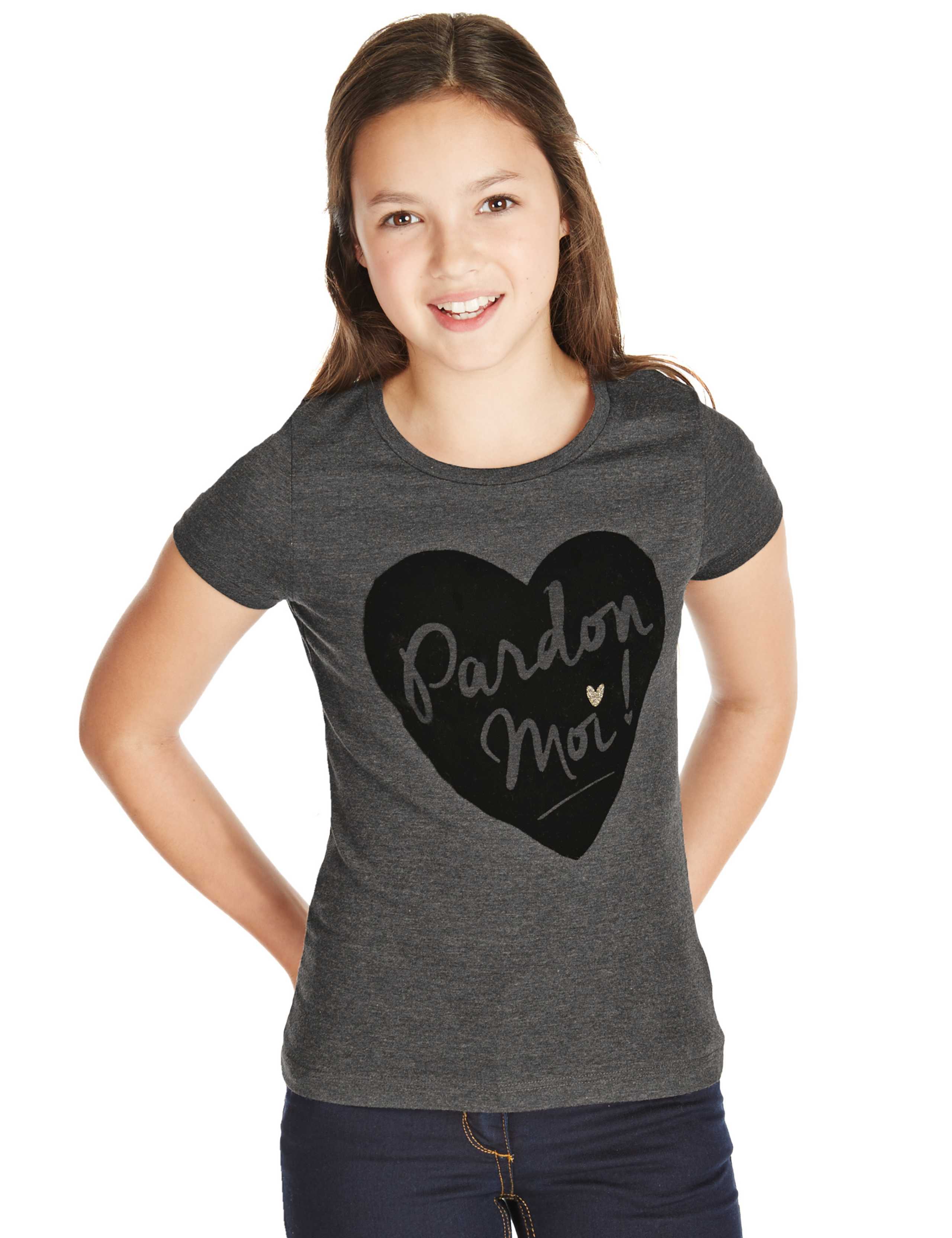 Short Sleeve Pardon Moi Slogan T-Shirt (5-14 Years) 1 of 3