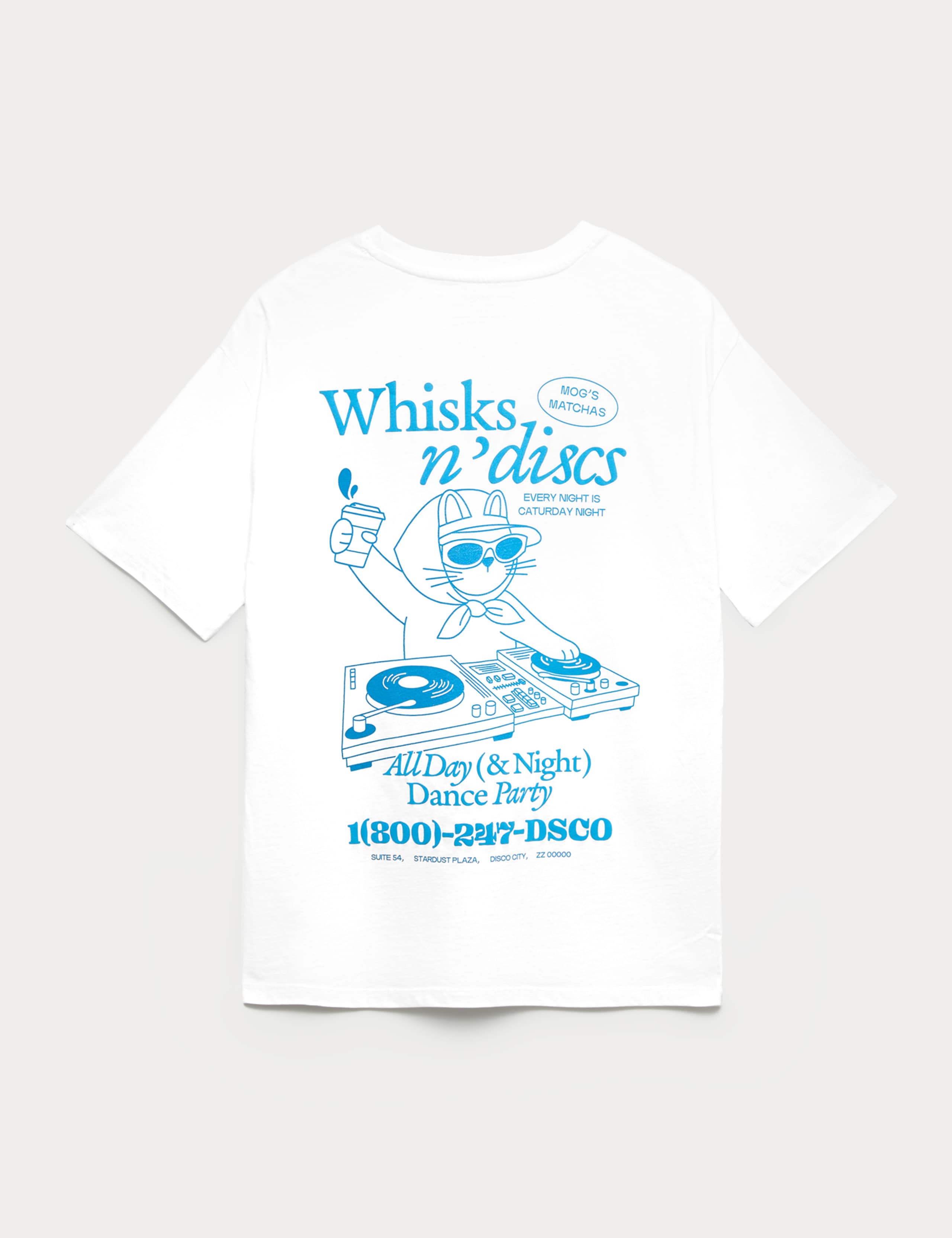 Pure Cotton DJ Cat Graphic T-Shirt (6-16 Yrs) 2 of 2
