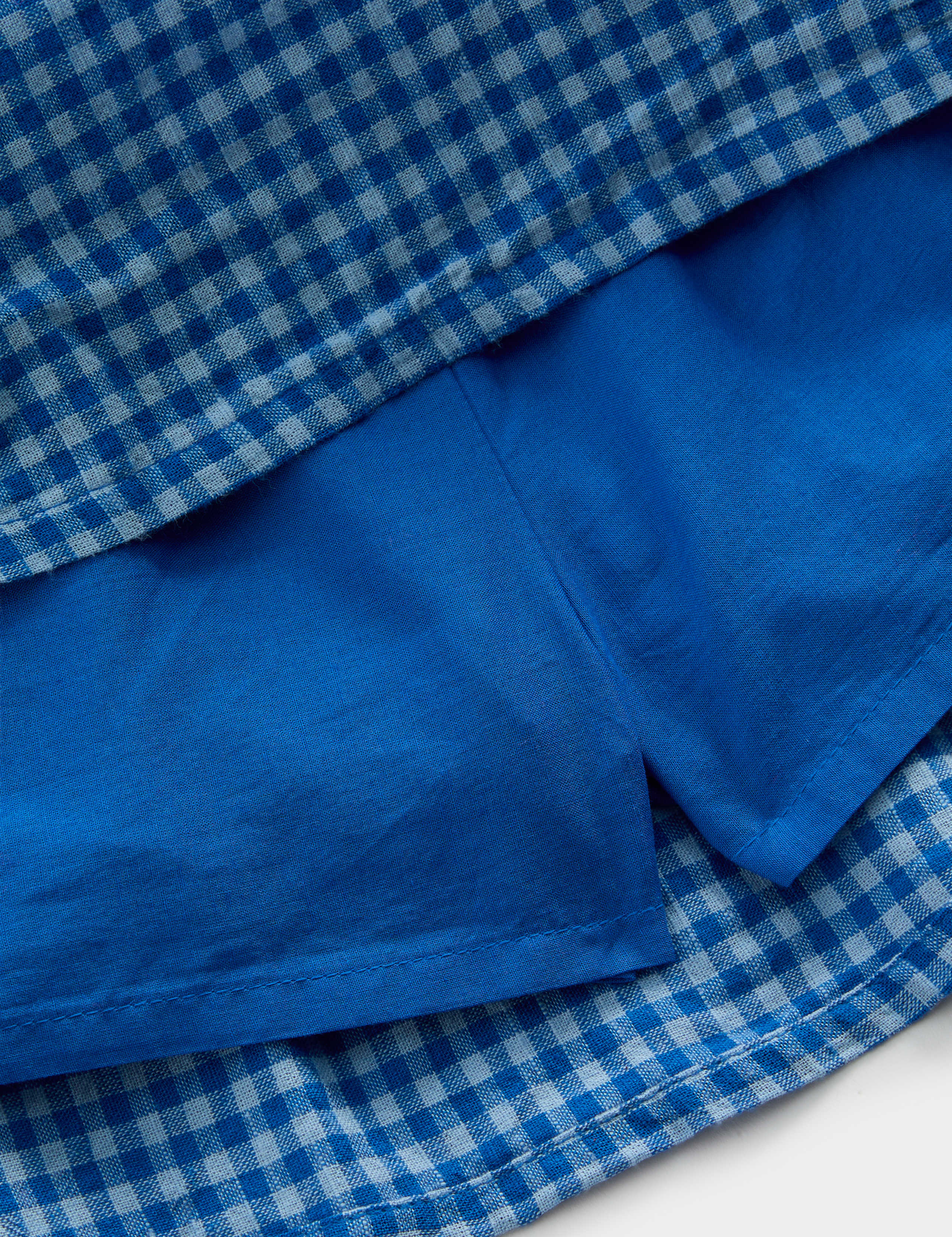 Cotton Rich Check Shirred Ra-ra Skirt (2-16 Yrs) 2 of 2