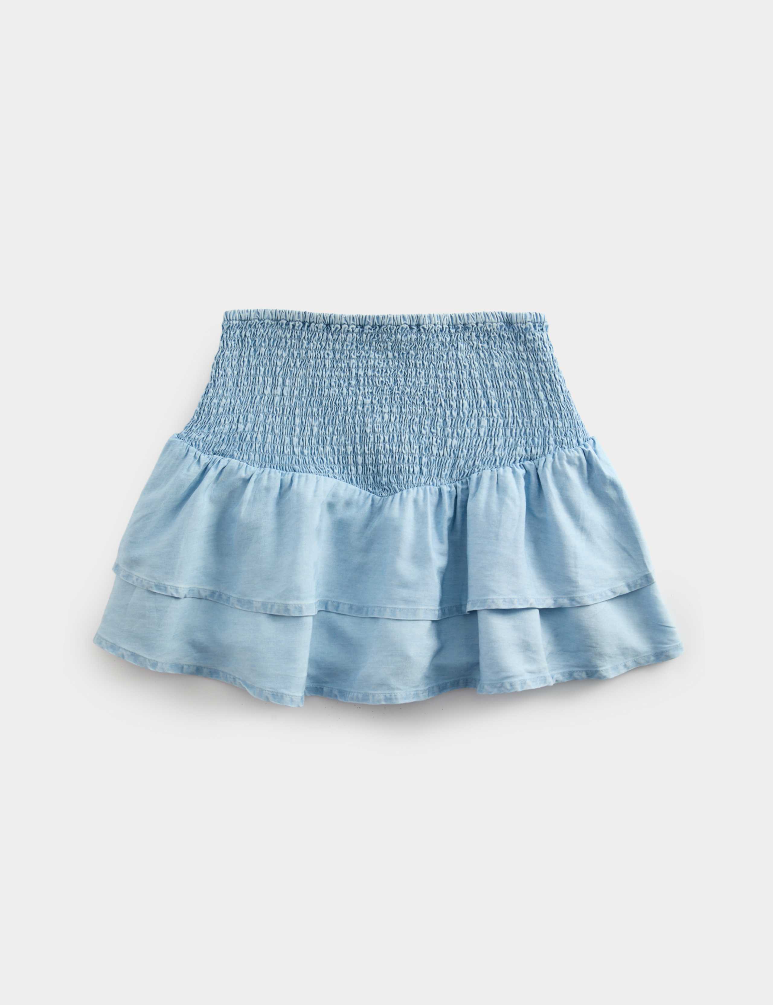 Pure Cotton Shirred Ra-ra Skort (6-16 Yrs) 1 of 2