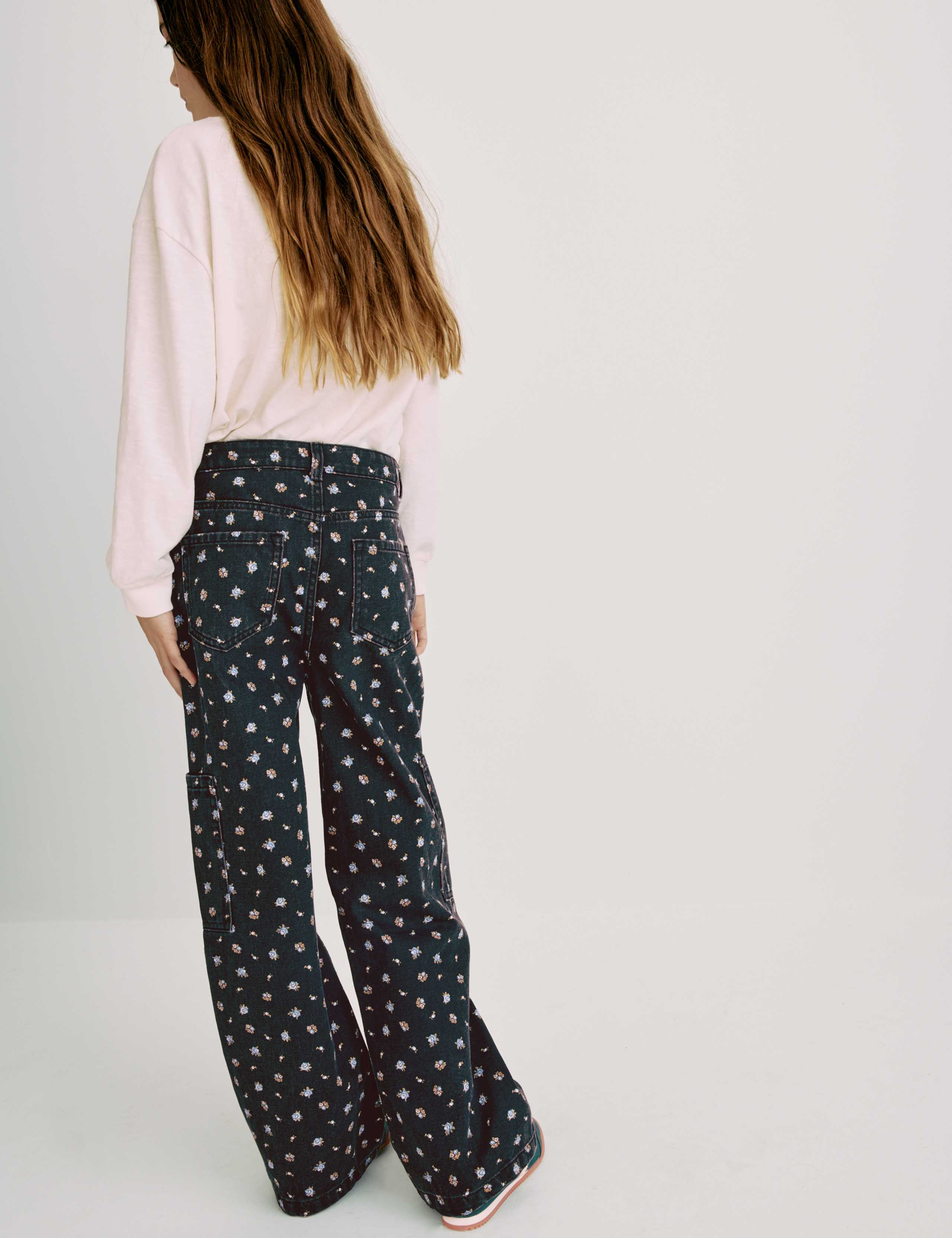 Wide Leg Floral Print Cargo Jeans (6-16 Yrs) 6 of 7