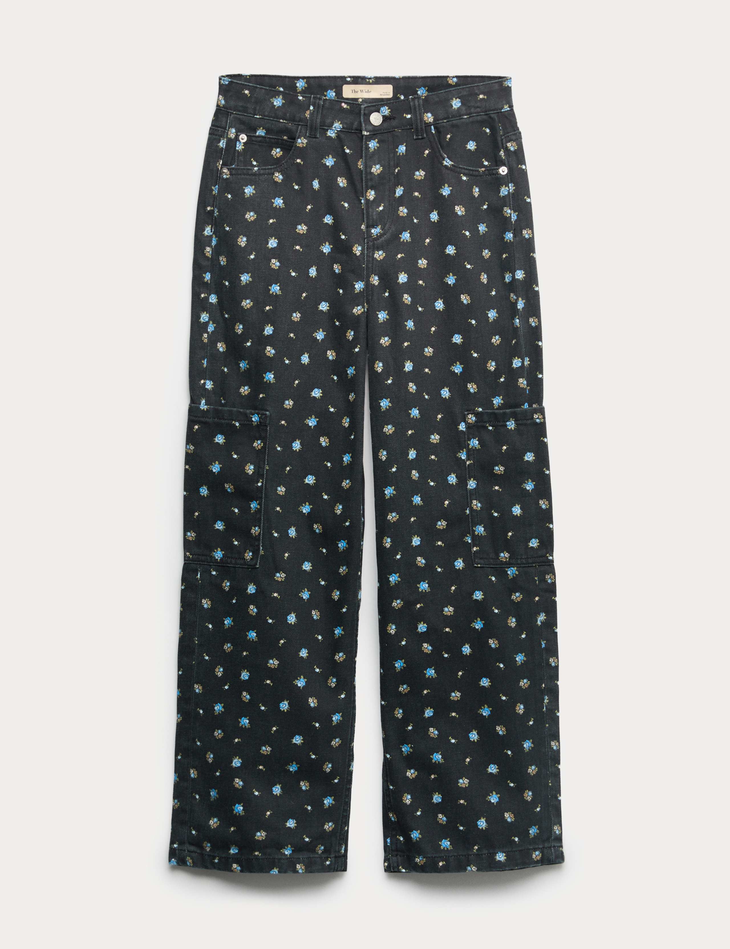 Denim Floral Print Wide Leg Cargo Jeans (6-16 Yrs) 2 of 7