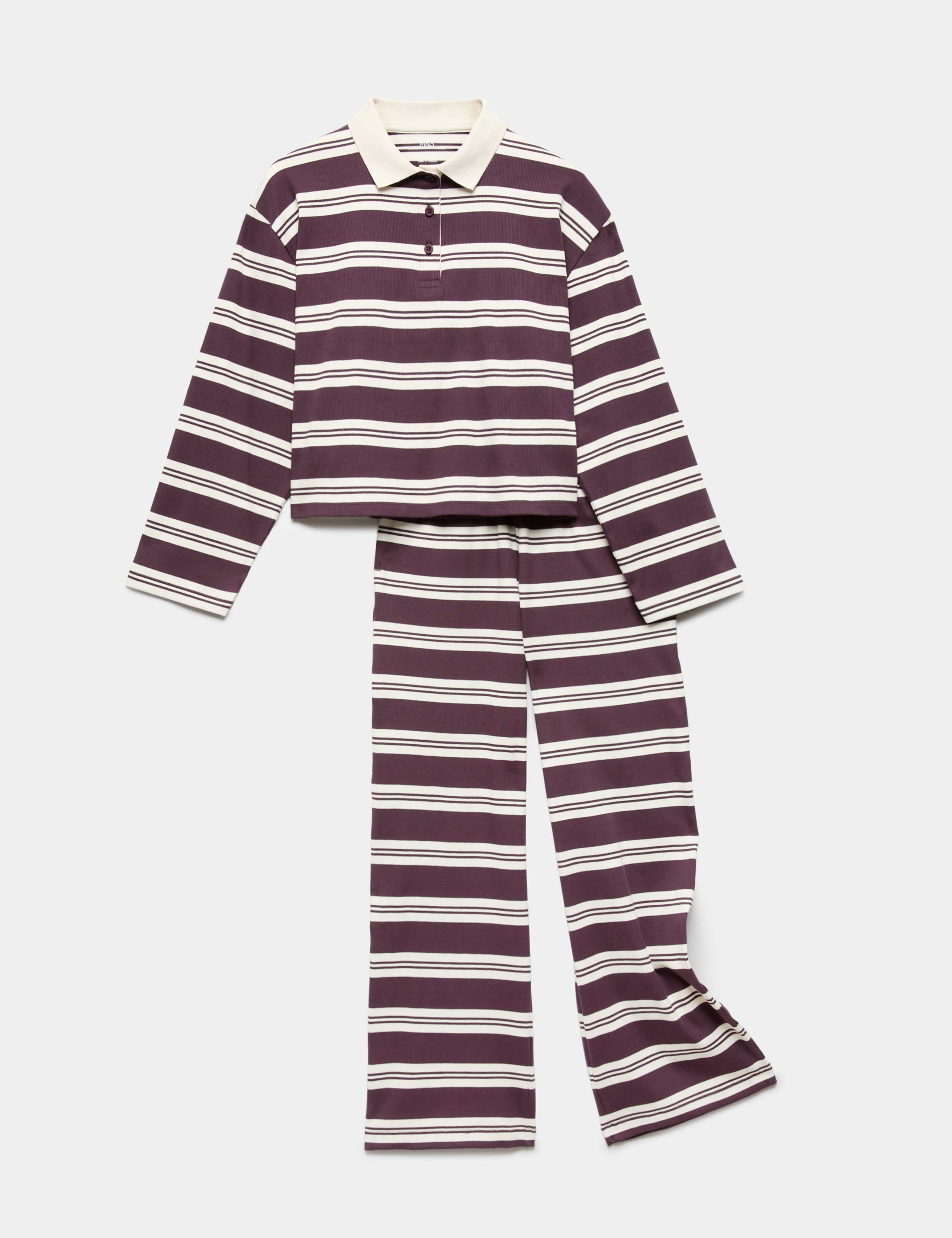 Cotton Rich Striped Rugby Top & Trousers Set (6-16 Yrs) 2 of 8