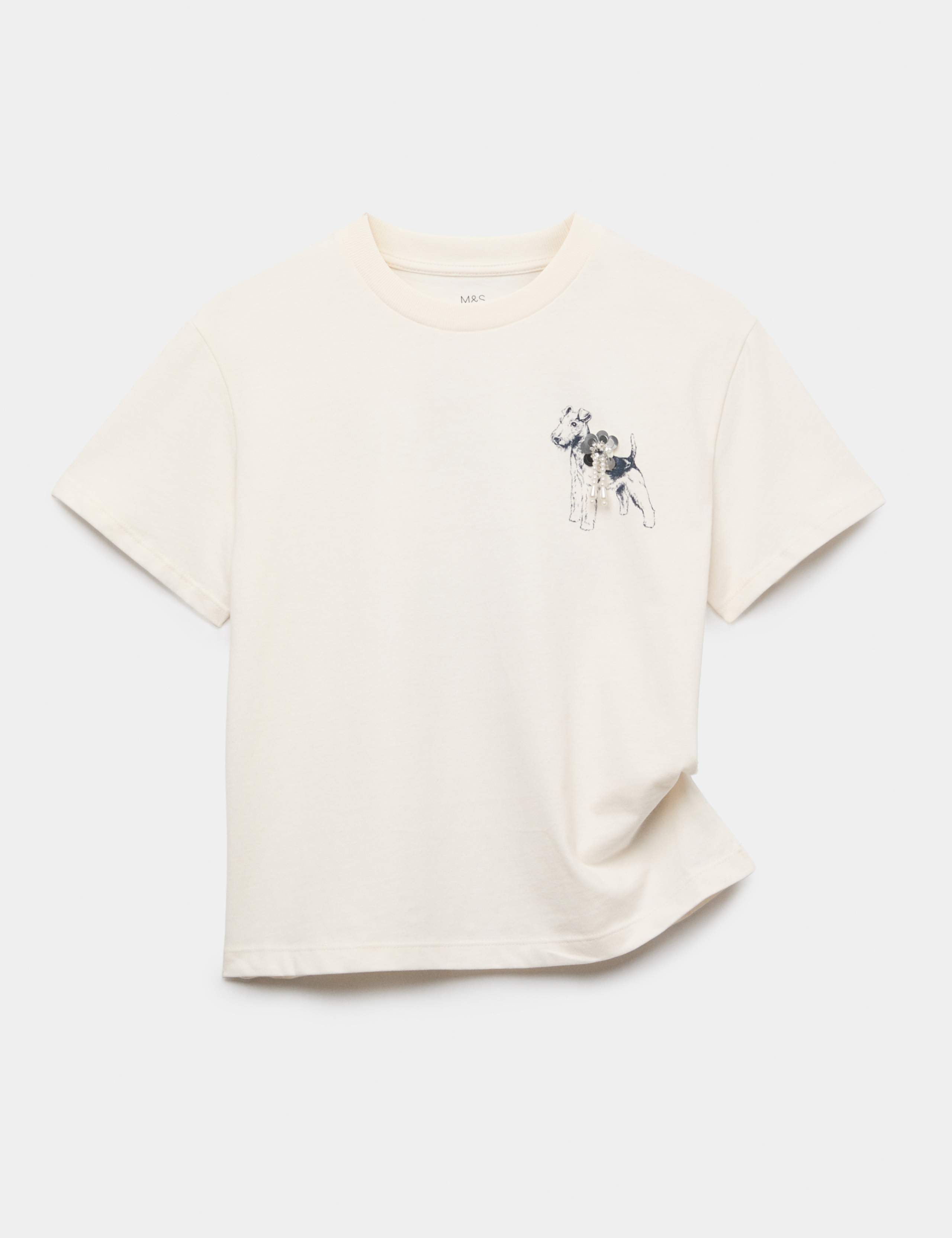 Pure Cotton Dog Show Embellished T-Shirt (6-16 Yrs) 1 of 2
