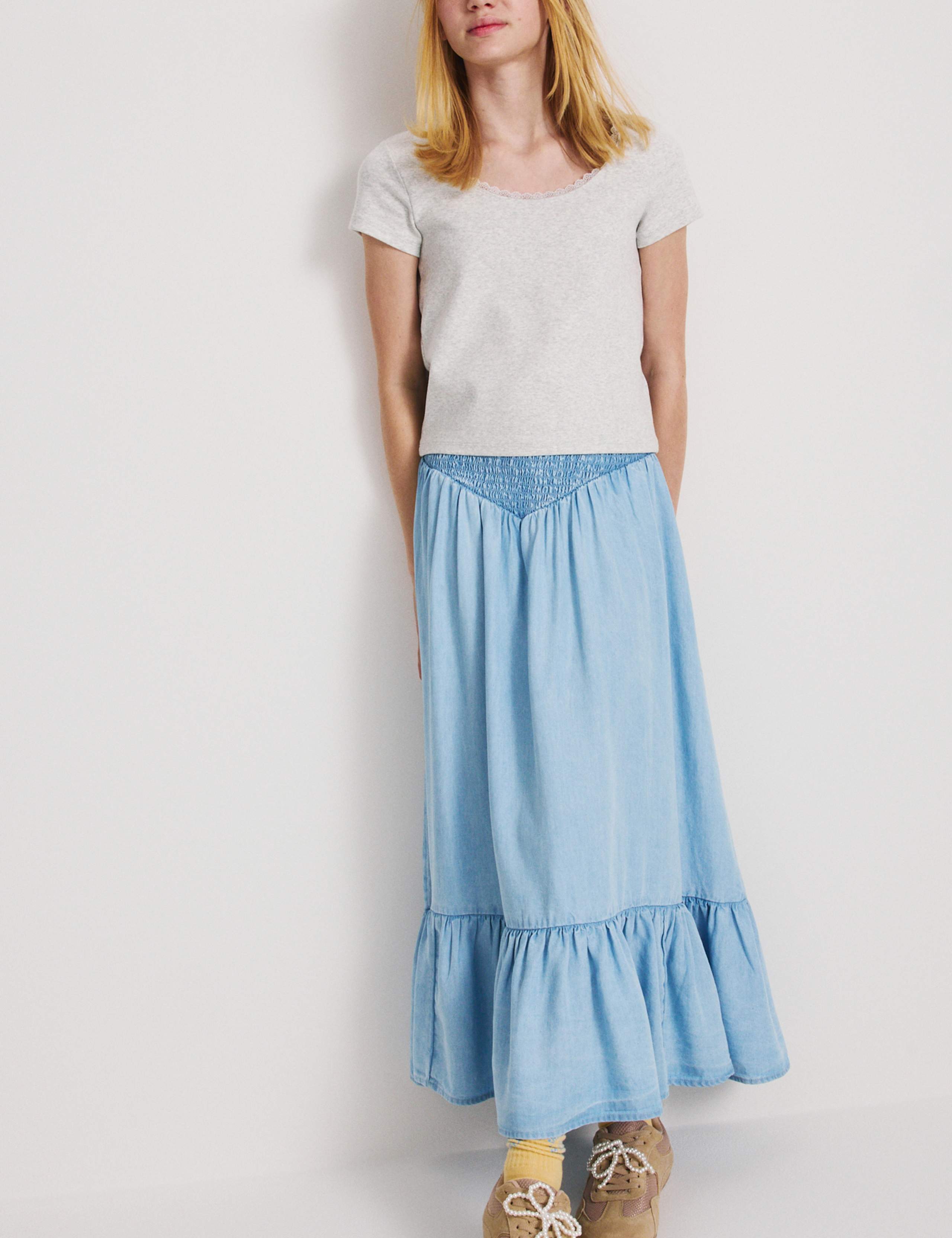 Lyocell Shirred Maxi Skirt (6-16 Yrs) 5 of 6