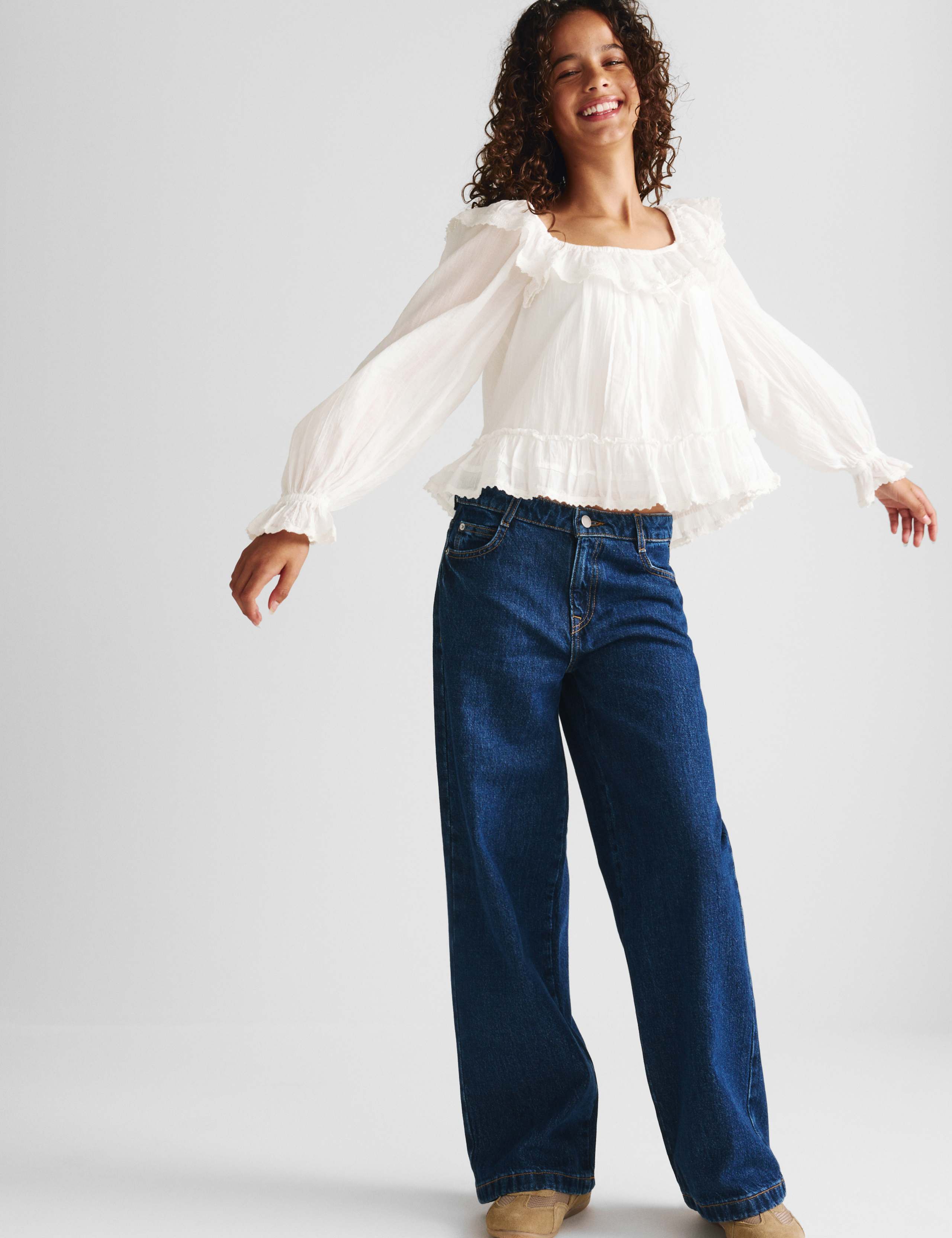 Pure Cotton Lace Trim Top (6-16 Yrs) 3 of 7