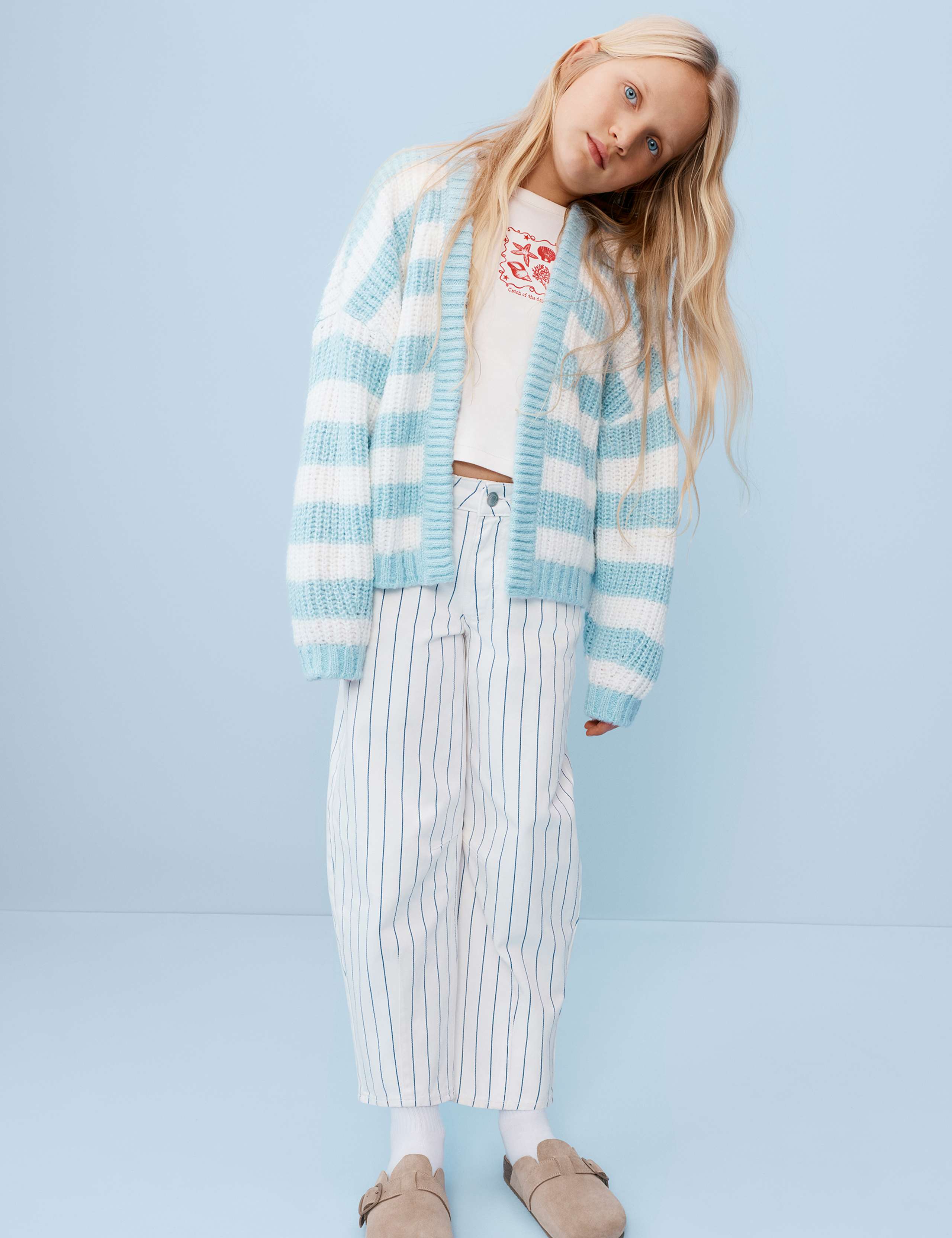 Striped Denim Barrel Jeans (6-16 Yrs) 1 of 2