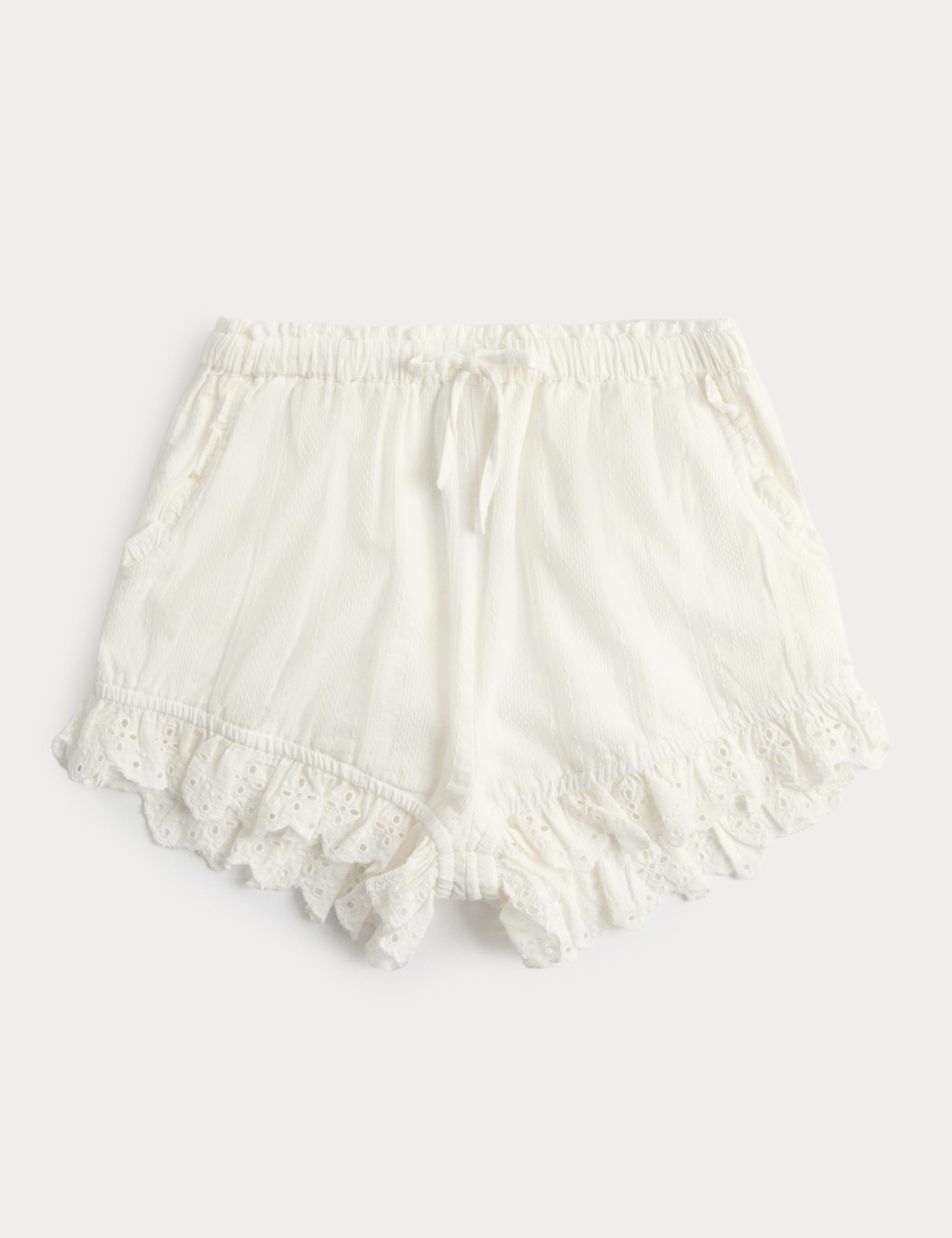 Pure Cotton Broderie Trim Bloomer Shorts (6-16 Yrs) 1 of 1