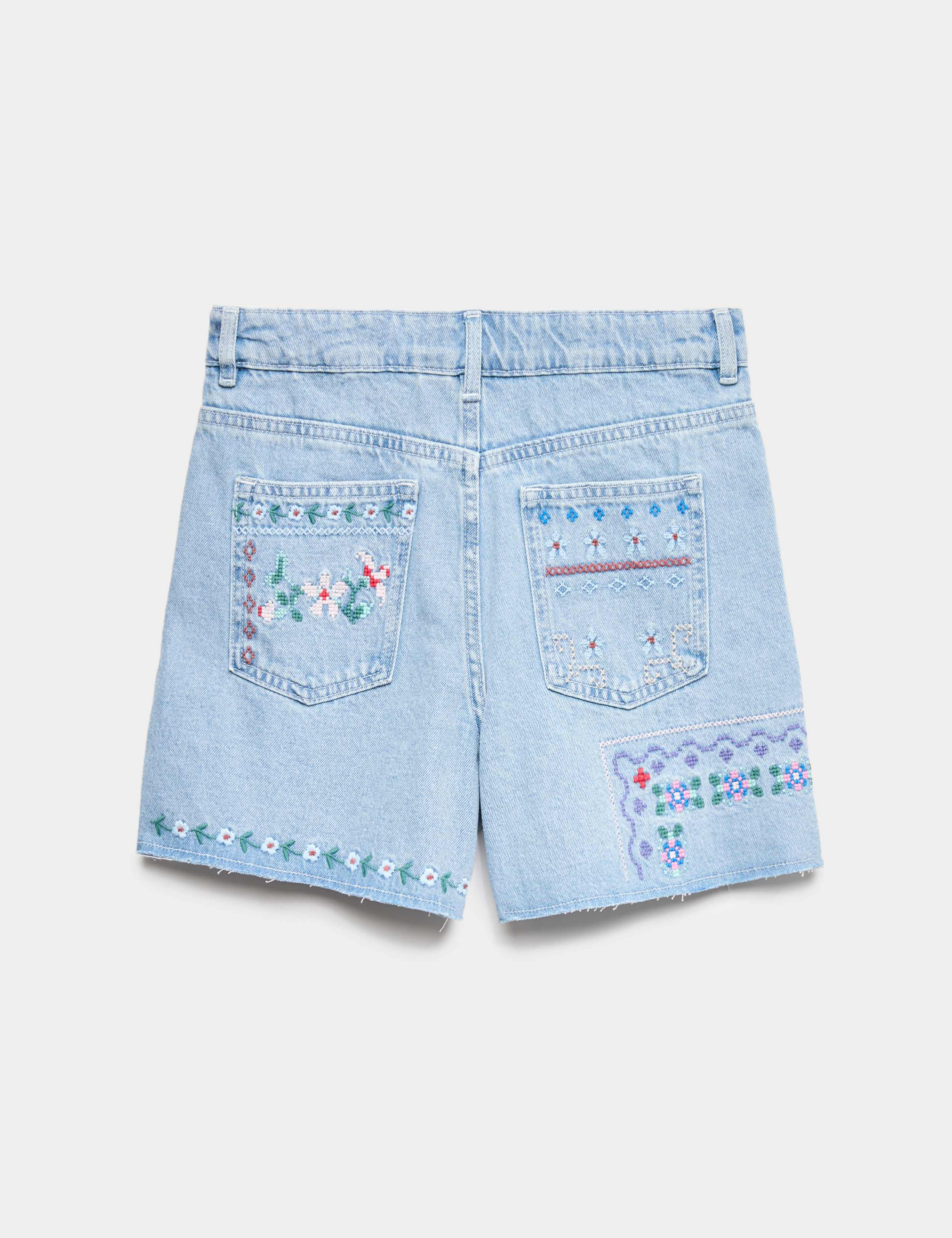 Denim Cross Stitch Bermuda Shorts (6-16 Yrs) 4 of 4