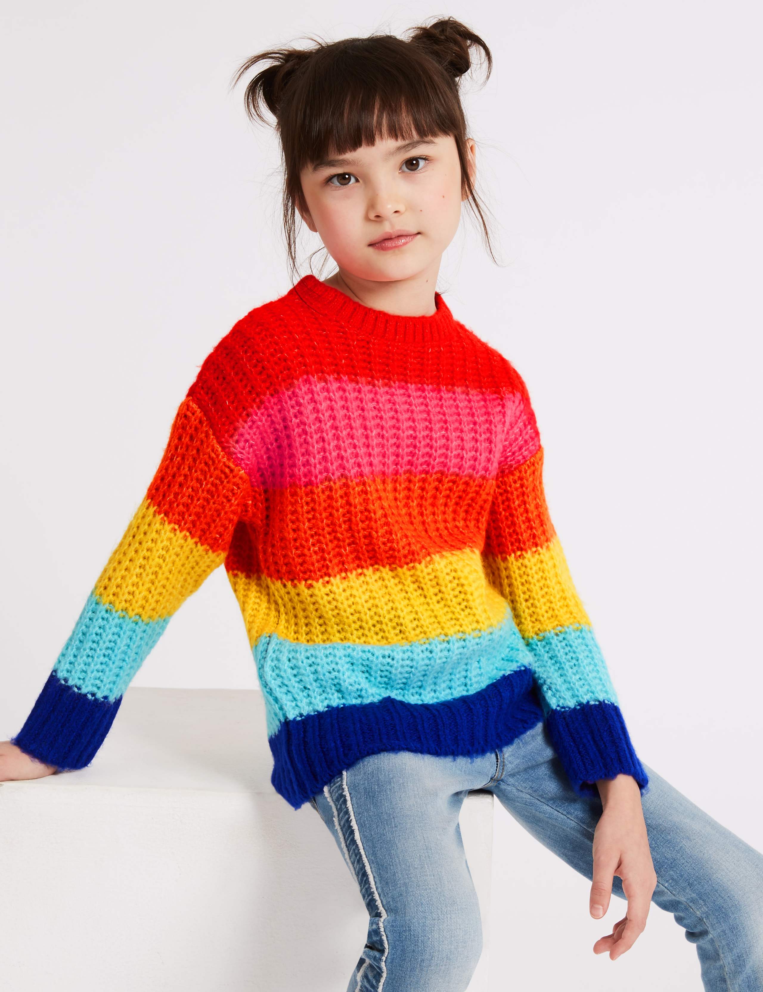 Rainbow Striped Jumper (3-16 Years) M&S IE