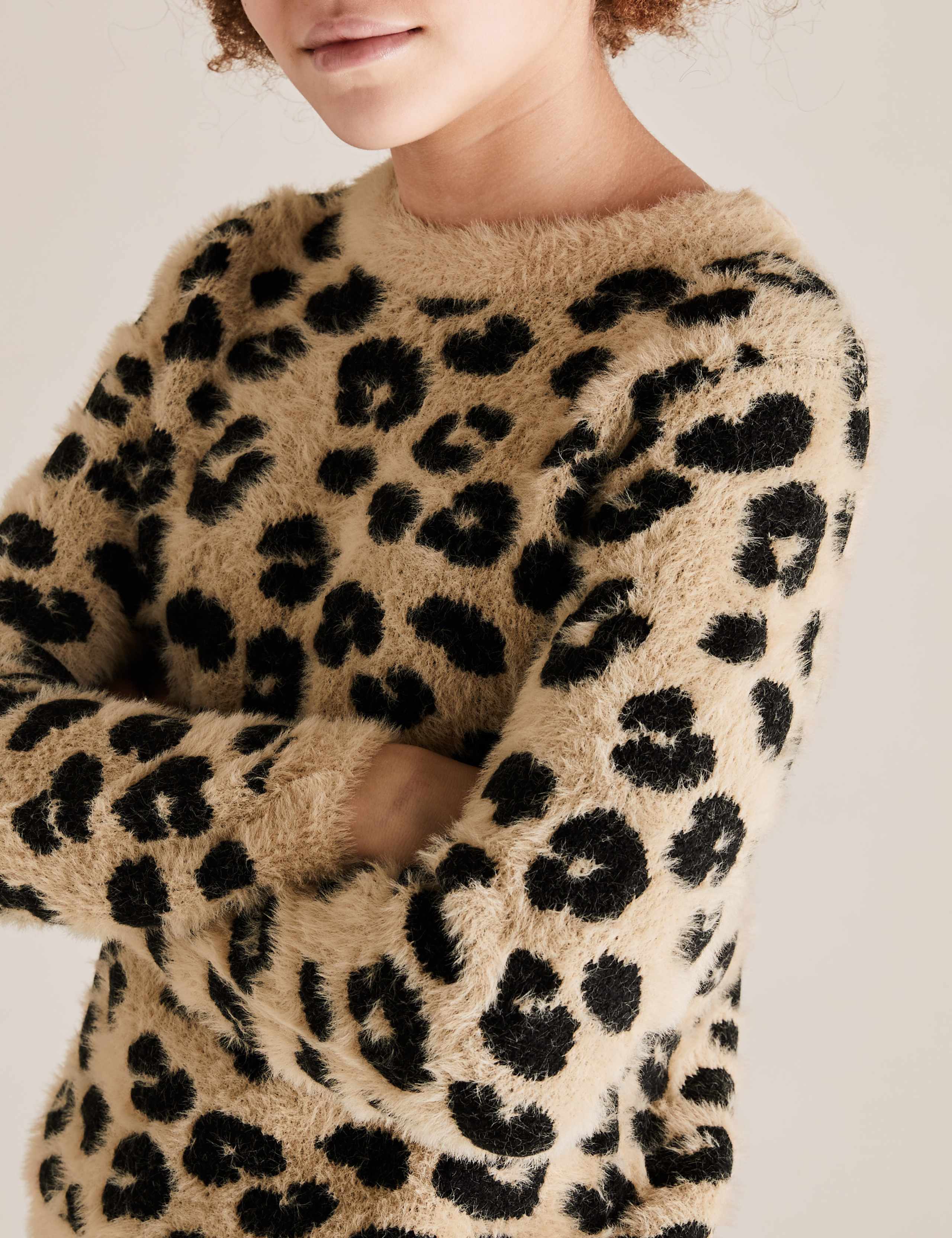 Leopard Knitted Jumper (6-14 Yrs) | M&S